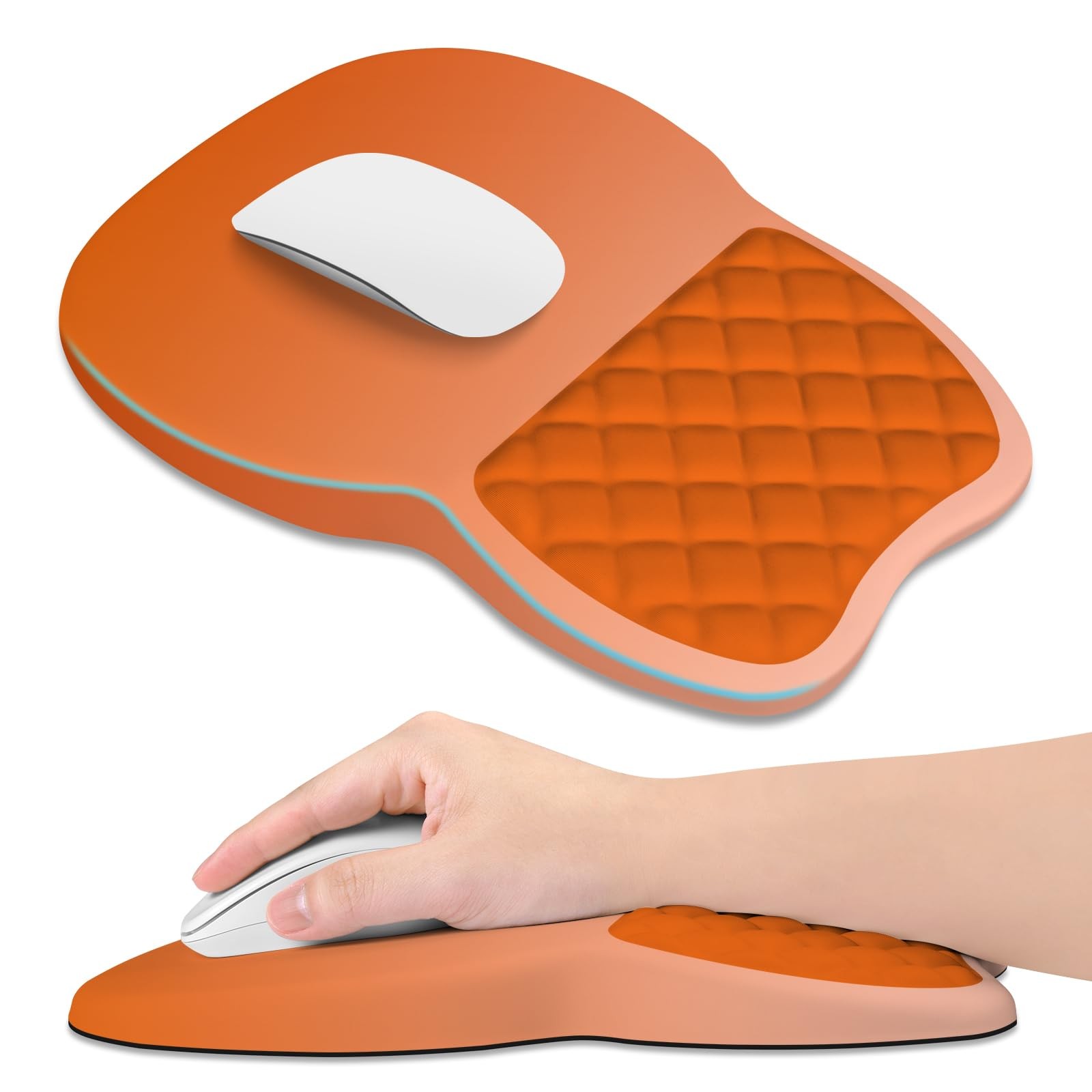 ITNRSIIET Ergonomic Mouse Pad Wrist Support with Memory Foam Massage Bulge an...