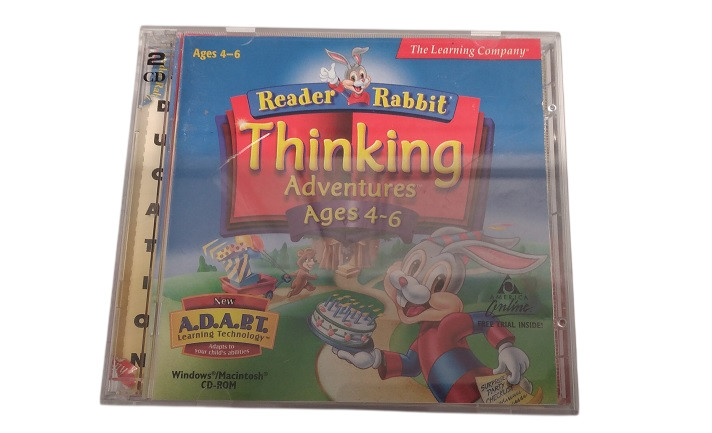 CD/CD-ROM - Reader Rabbit: Thinking Adventures Ages 4-6 (2 CD) Vintage 1999
