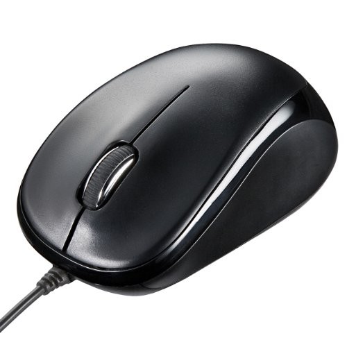 Sanwa Direct Wired Silent Mouse with Blue LED 1.5m Cable Black (400-MA050BK)
