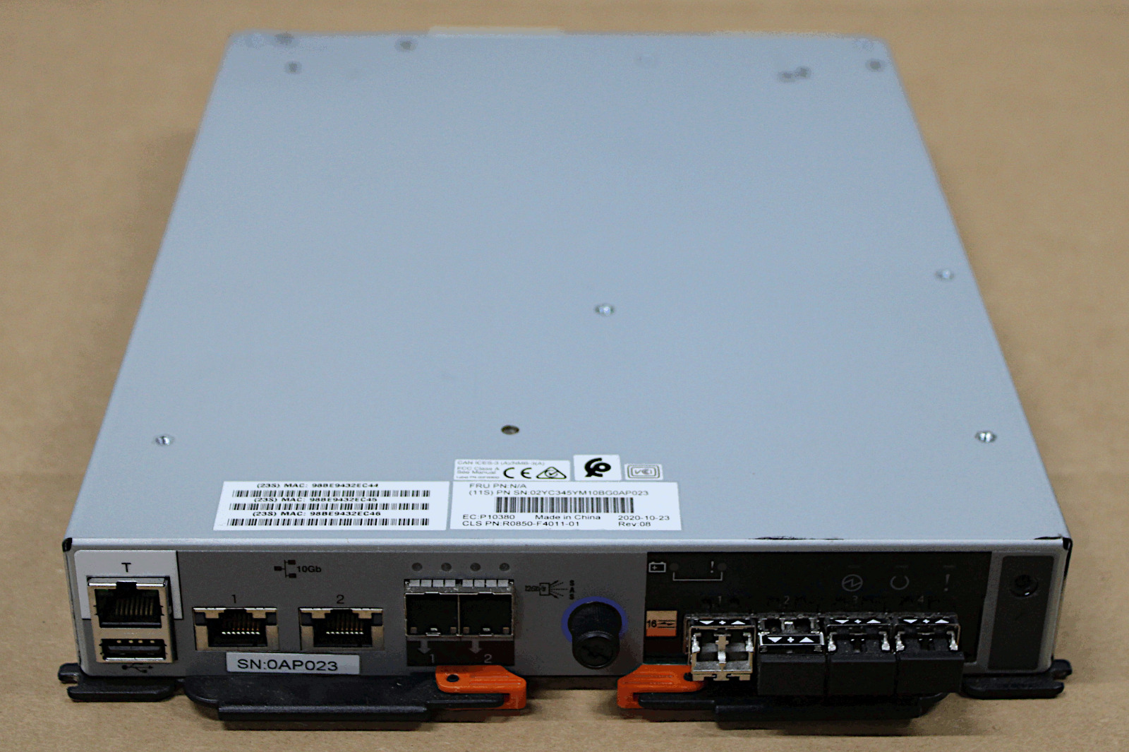 IBM Storwize V5030E Storage Node Controller w/4-Port 16Gb FC  - 02YC345  02PX517