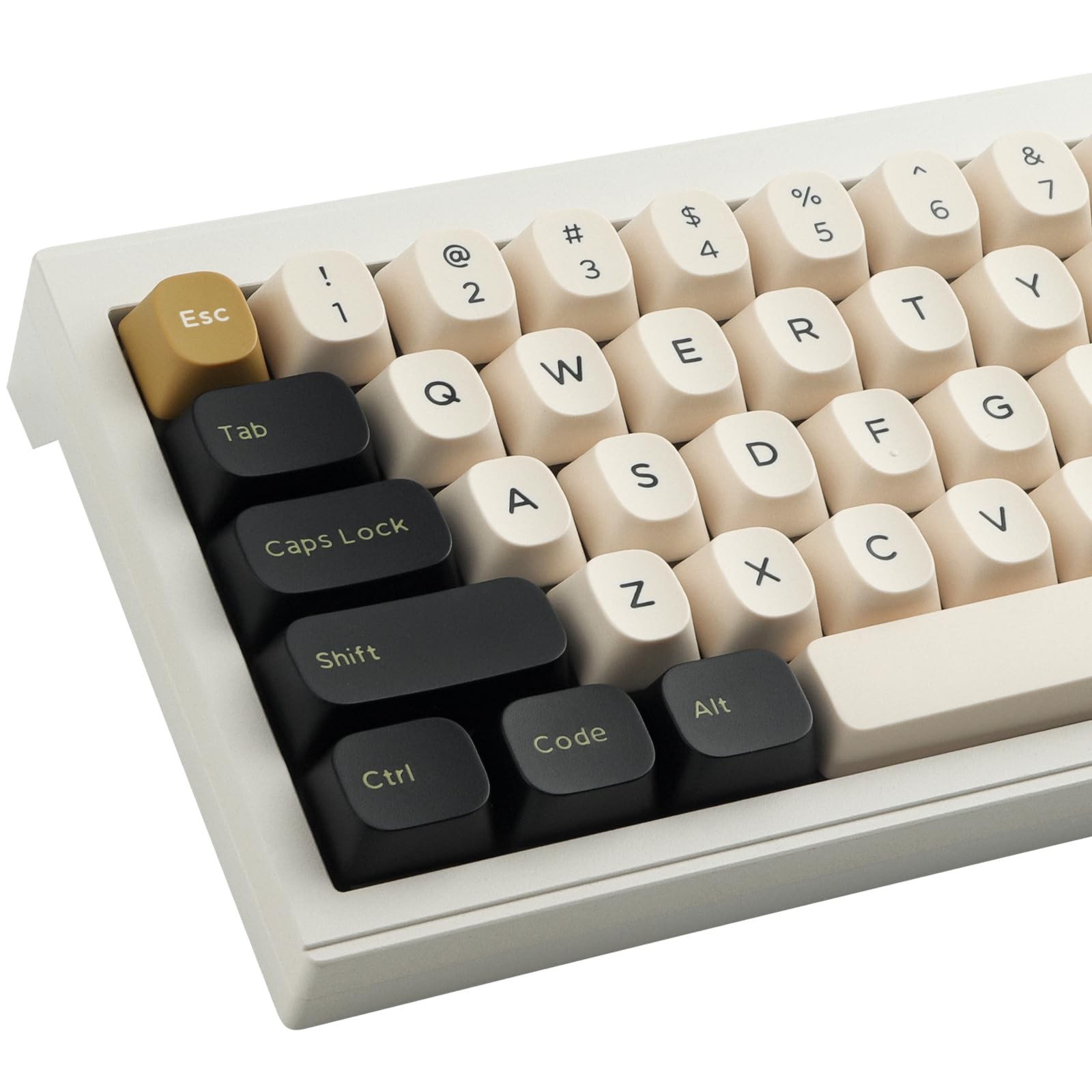 171 PCS YMK Profile Classic Black White Gold Double Shot PBT Keycaps