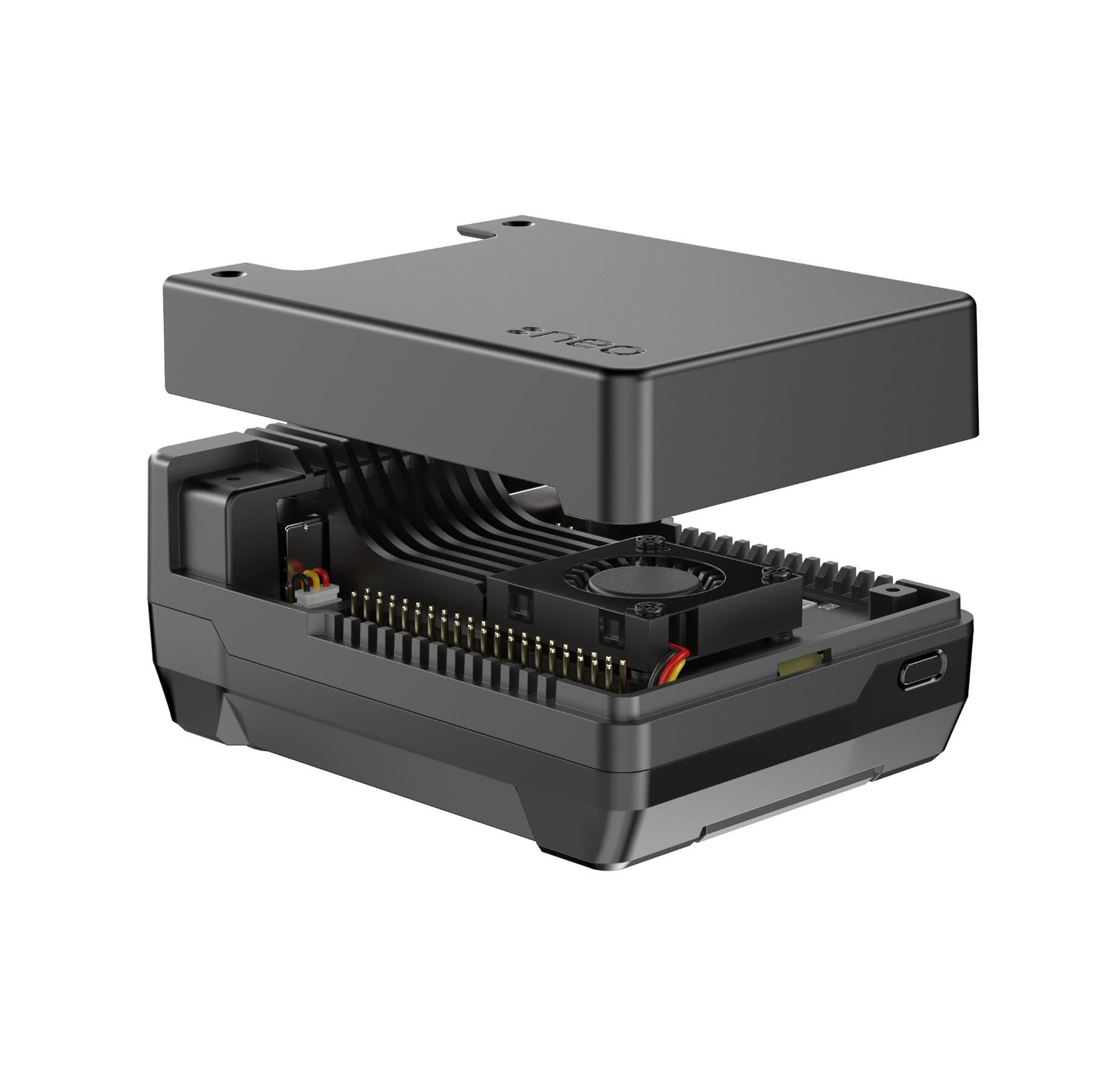 Argon NEO 5 M.2 NVMe Case for Raspberry Pi 5 - Aluminum, Active Cooling black