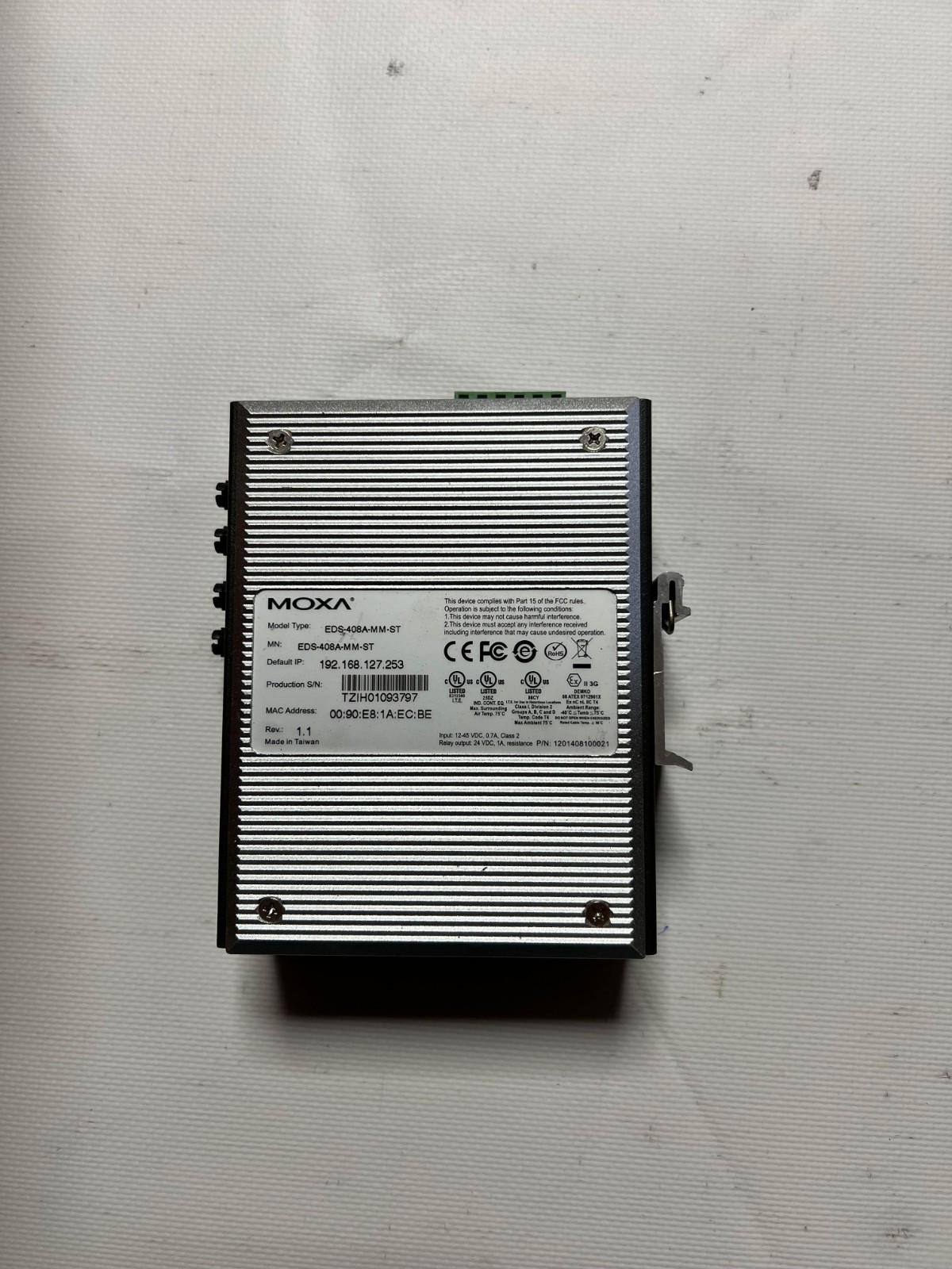 MOXA EDS-408A-MM-ST REV 1.1