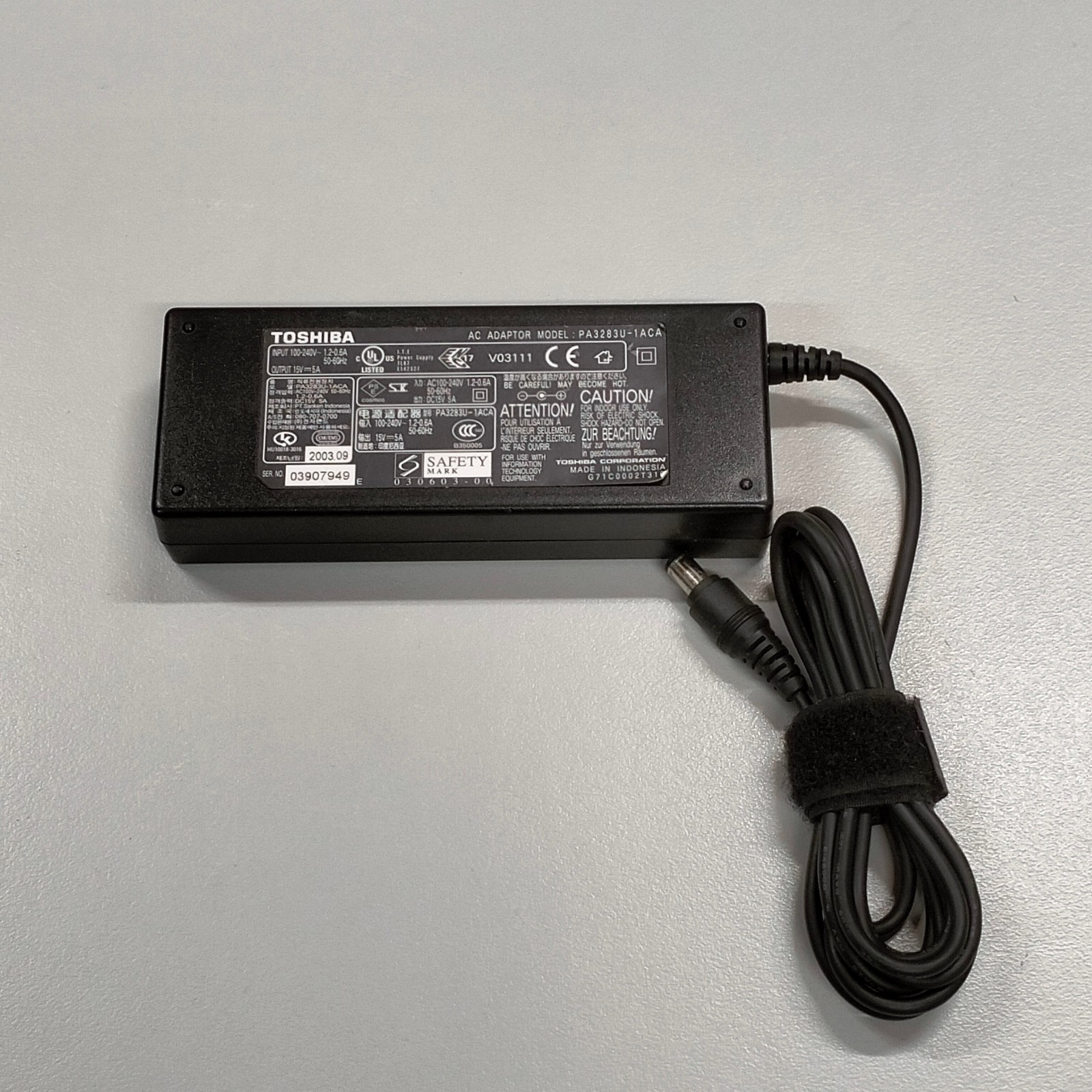Genuine Toshiba 15V 5A 75W Laptop Power Adapter Tip 6.3 X 3.0mm PA3283U-1ACA