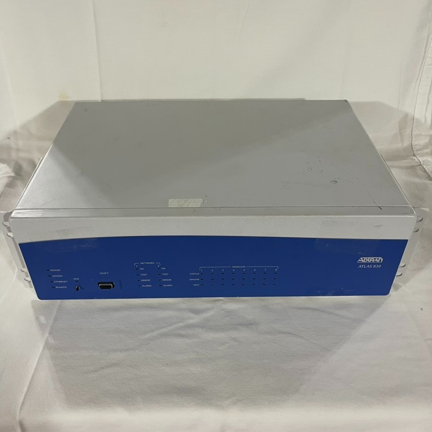 Adtran Atlas 830 AC 1200780L1 Chassis Router T1 ISDN PRI Card 2x PSU