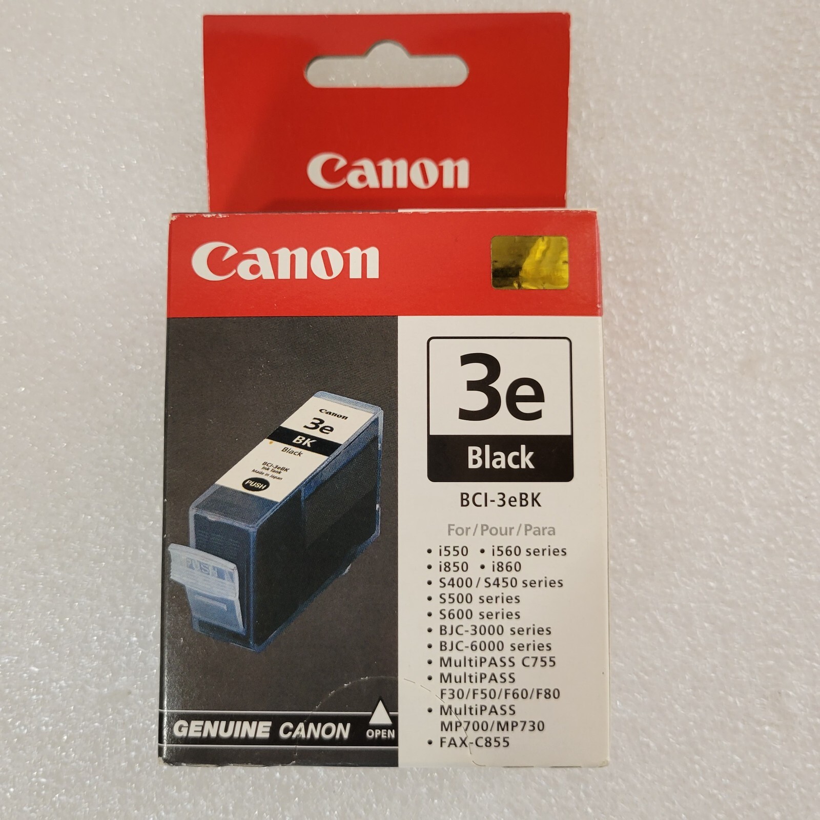GENUINE Canon 3e Black Ink Cartridge BCI-3eBK  NEW SEALED