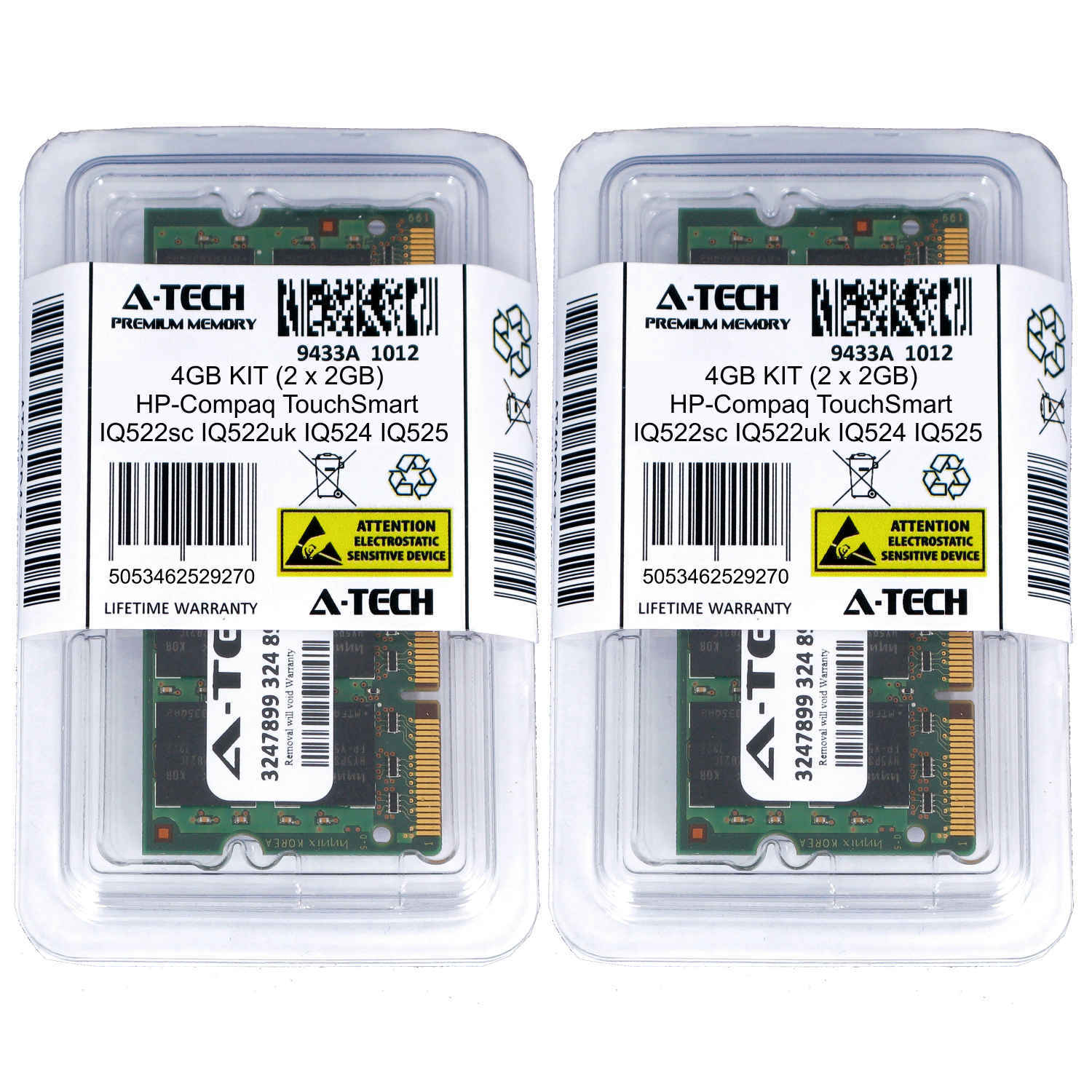 4GB KIT 2 x 2GB HP Compaq TouchSmart IQ522sc IQ522uk IQ524 IQ525 Ram Memory