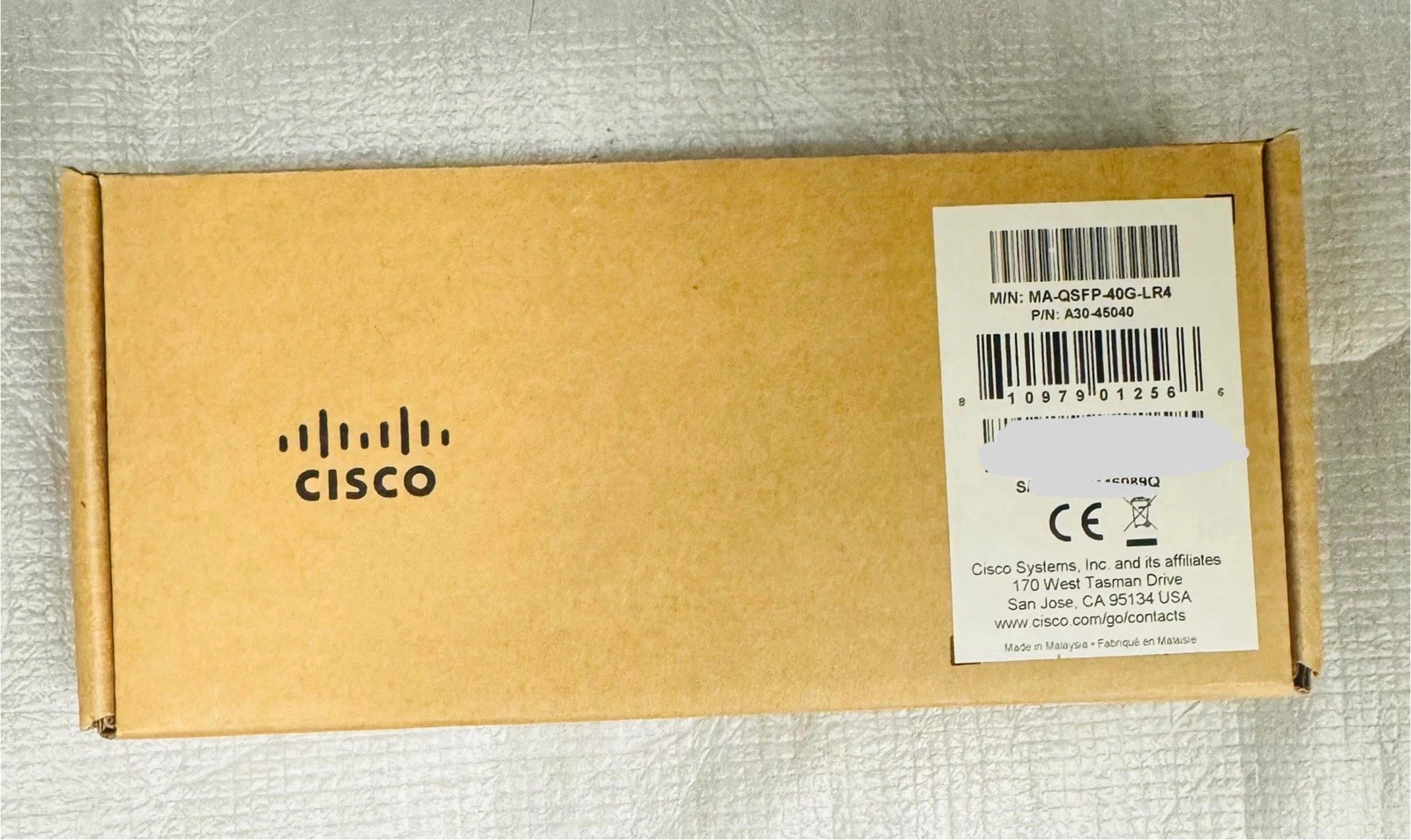 Genuine Cisco Meraki MA-QSFP-40G-LR4 40GBASE-LR4 40G 1310nm duplex LC 10km SMF