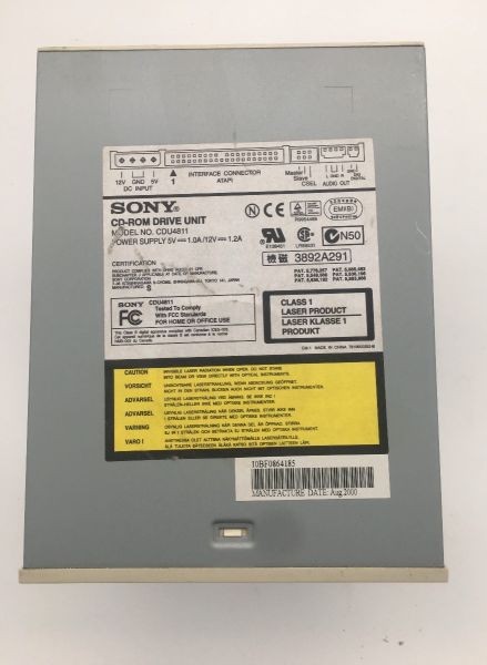 Cd-rom drive cdu4811 internal ide 48x 5.25" sony with sound jack