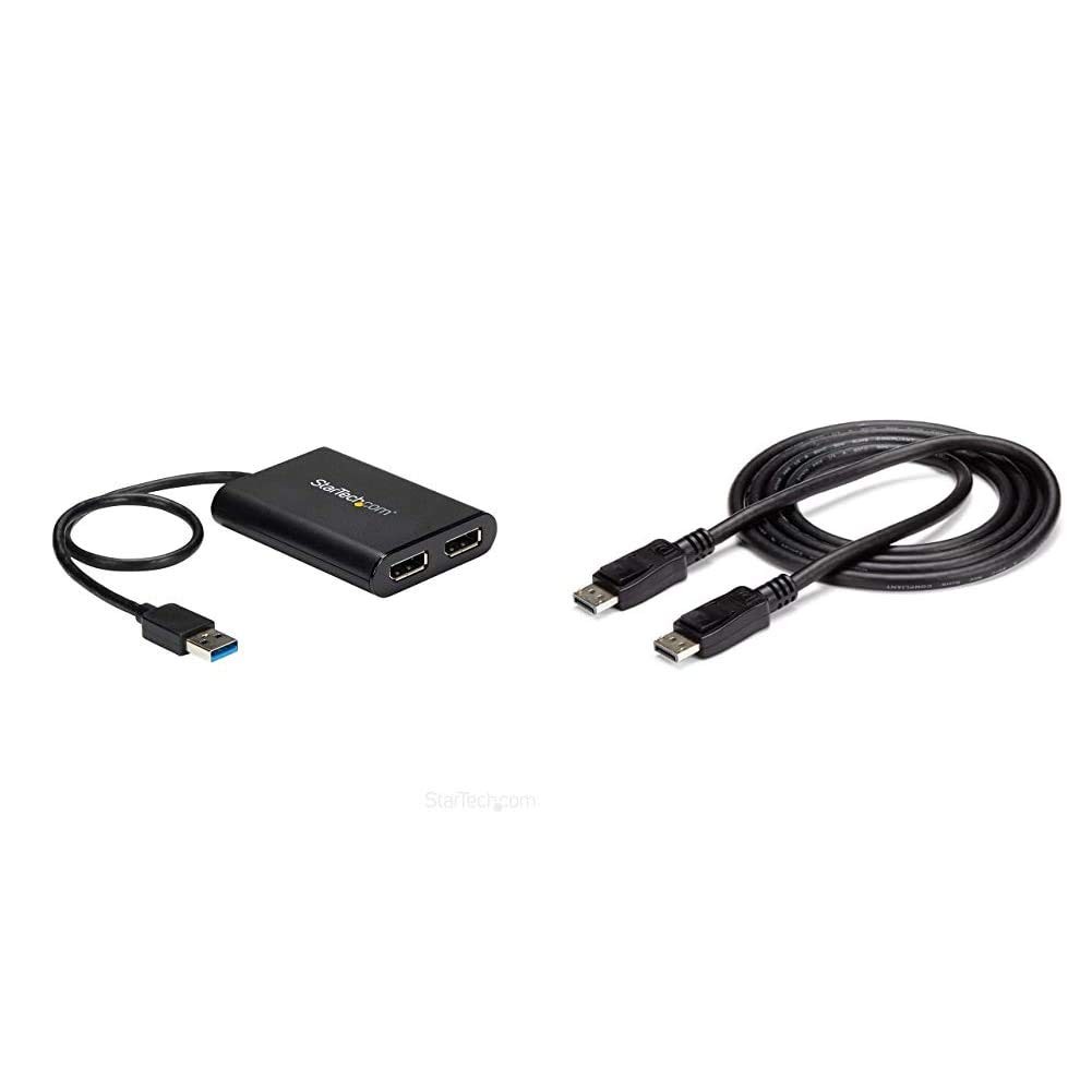 USB 3.0 to Dual DisplayPort Adapter for Mac & Windows – 2 Monitors