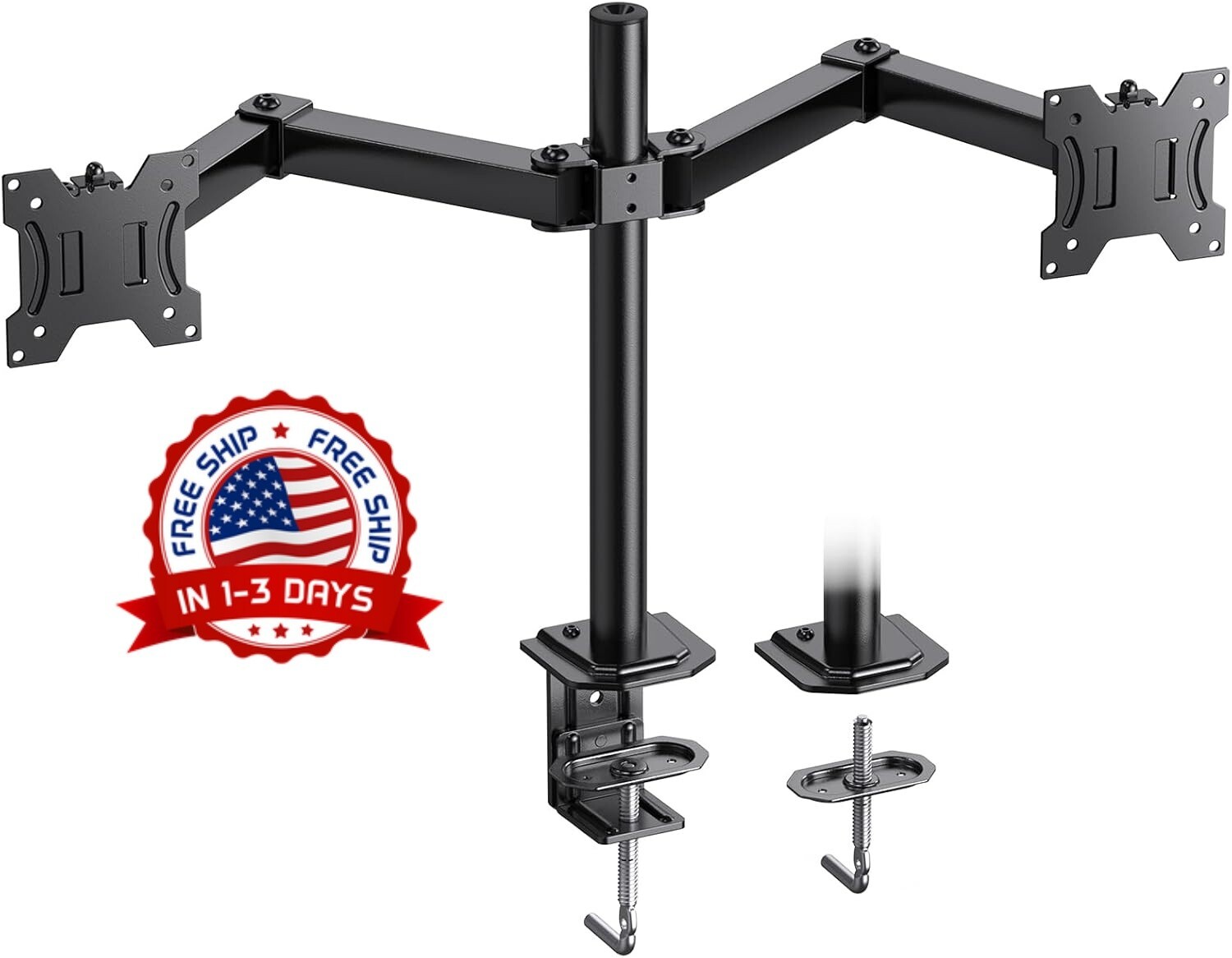 Soporte de escritorio para dos monitores, soporte para monitor