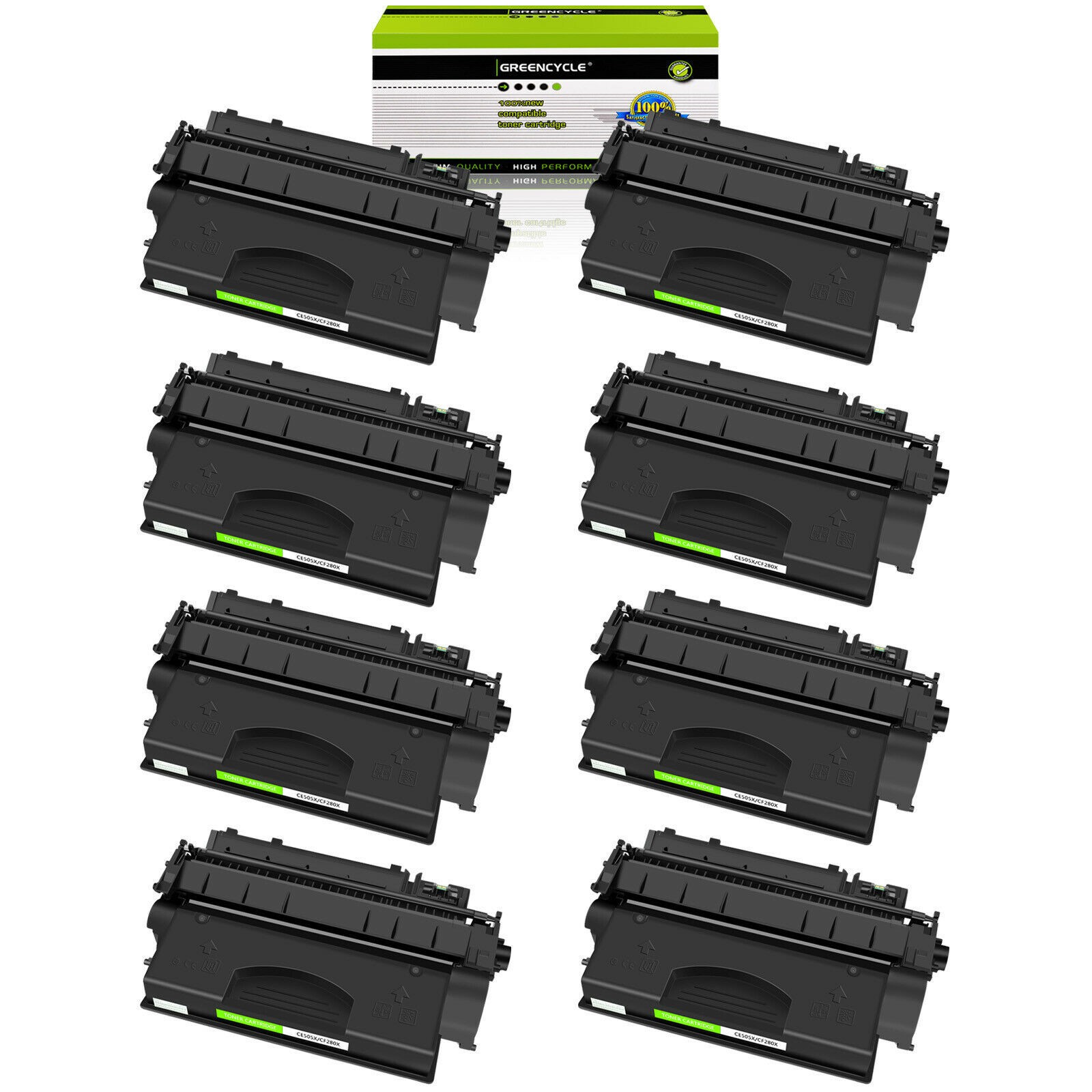 8PK High Yield CE505X 05X Toner Cartridge For HP LaserJet P2055 P2055n Printer