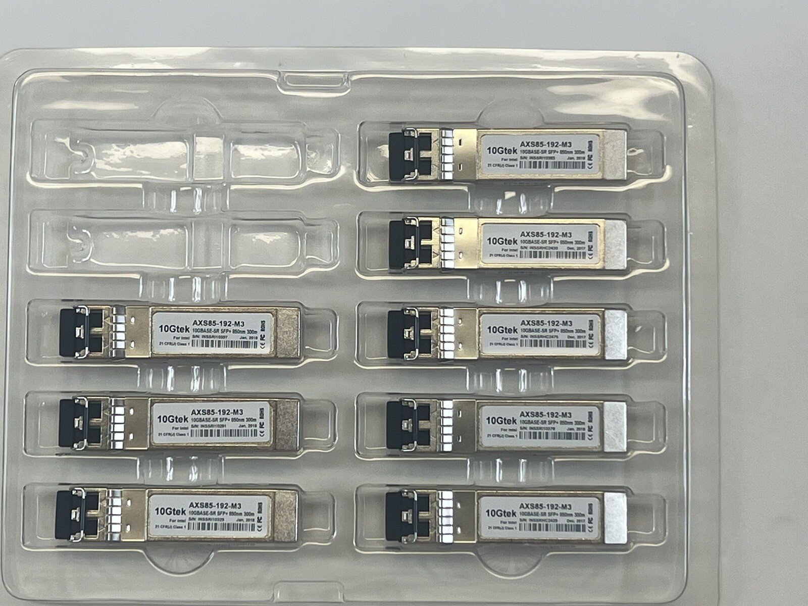 10Gtek AXS85-192-M3 SFP+SR 850nm 300m for Intel Transceiver OEM