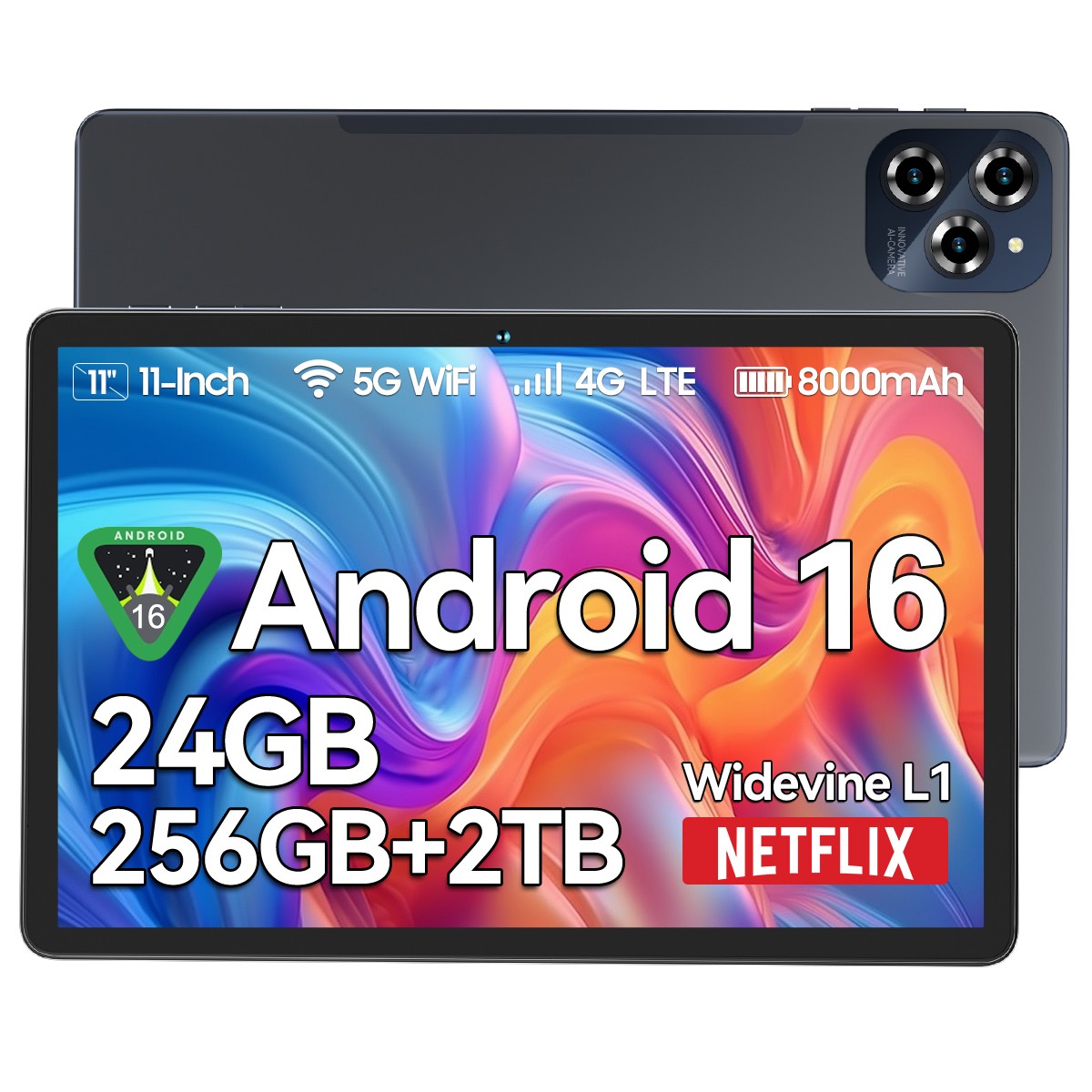 TABWEE W90 Android 16 Tablet 11"24GB RAM+256GB ROM 2TB TF T615 Octa-Core 8000mAh