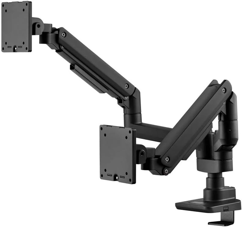 Workstream by Monoprice Heavy Duty Dual Monitor Gas Spring Desk Mount 35in/44 lb