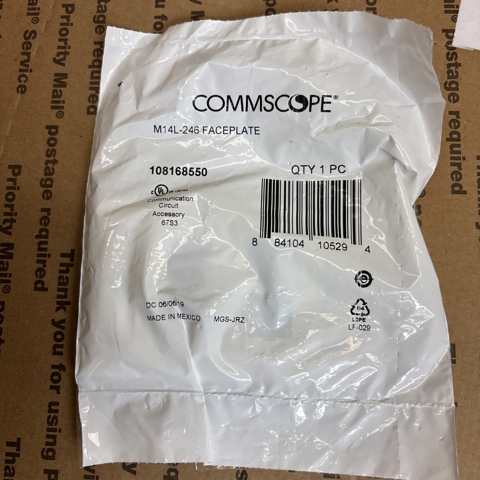 Commscope M14L-246 Face Plate Ivory 4 Port (QTY 23 )