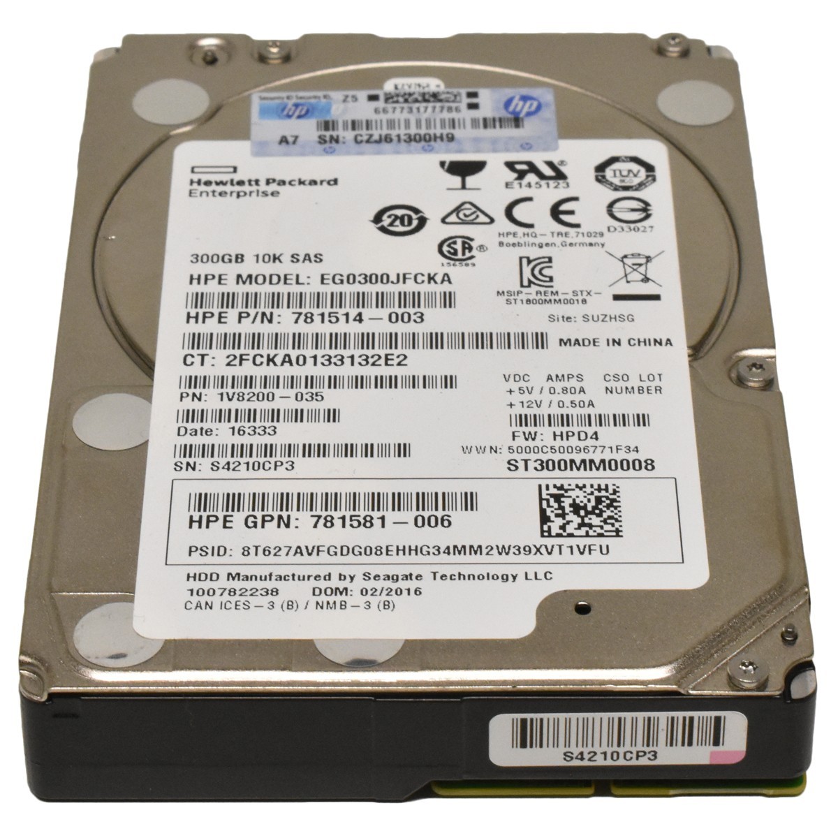 HP Seagate 600 GB 2.5" 6G 10K SAS HDD Hard Drive EG0600FCVBK 693569-007 507129-0