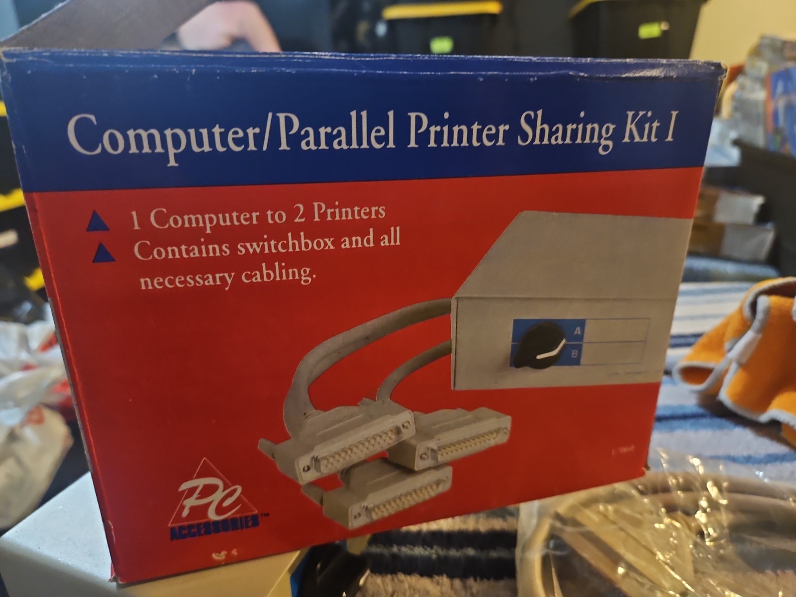 NOS 1992 VINTAGE SWITCHBOX 2-Way A/B I/O DB25 Parallel Printer Manual Rotary Swi