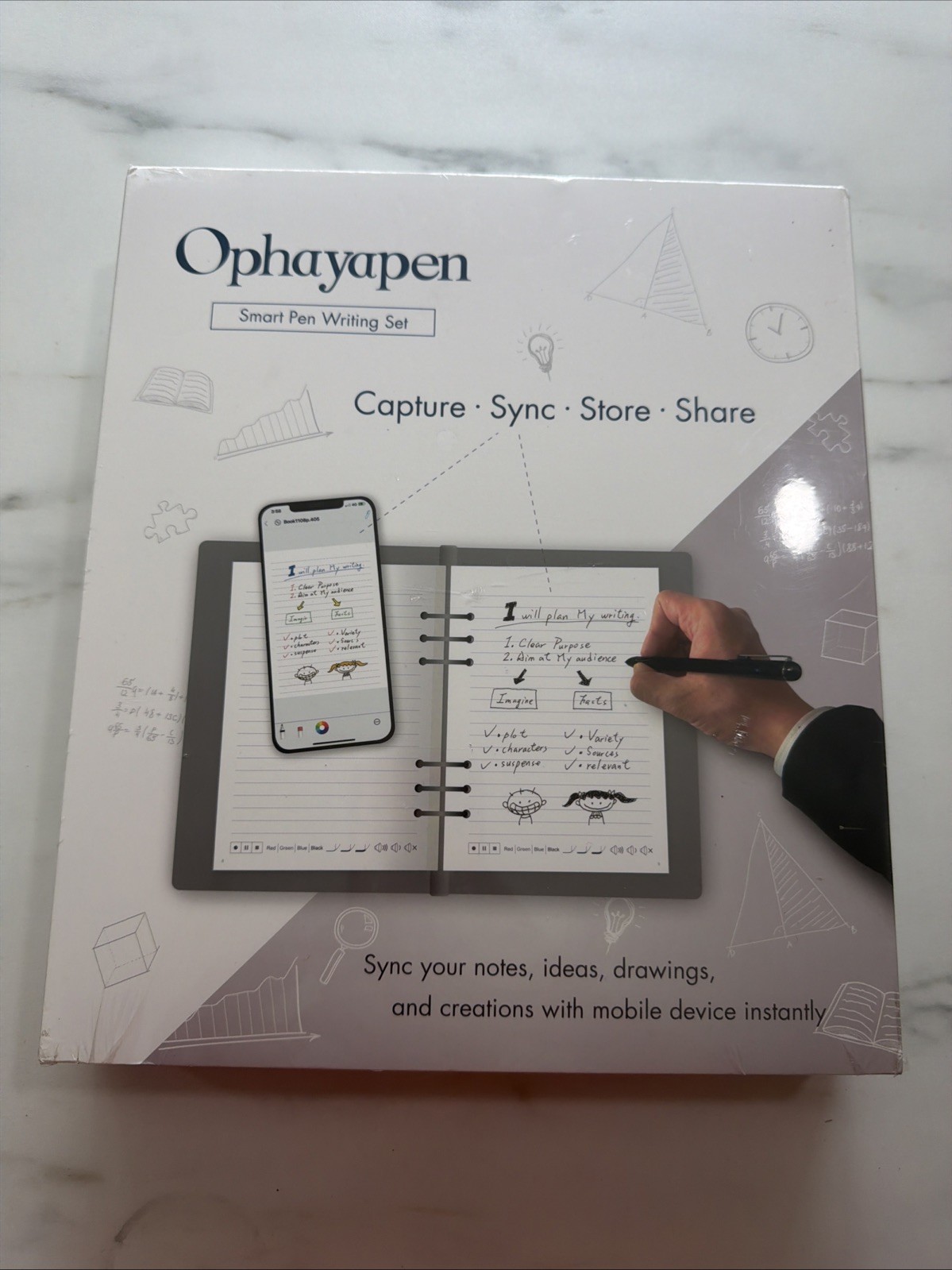 Ophayapen Smart Pen+Notebook+Writing Board, SmartPen Real-time Sync