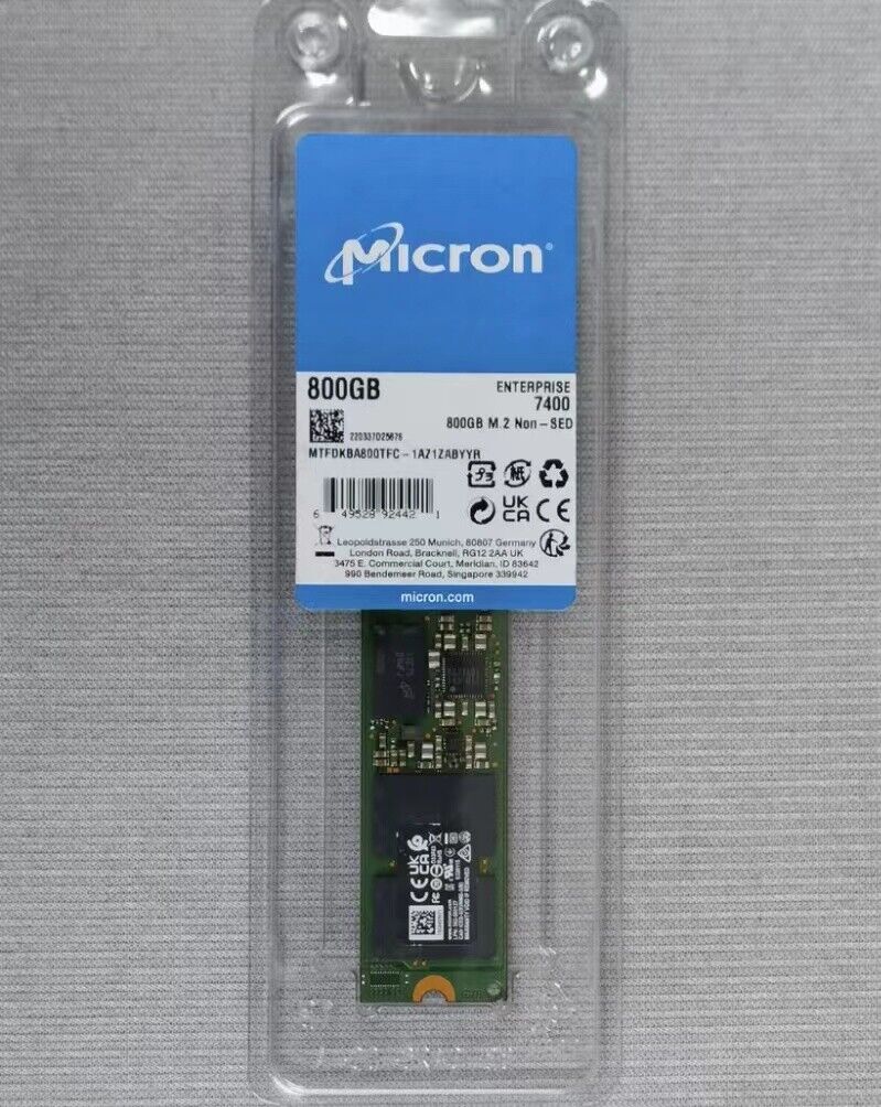 800GB SSD MICRON M.2 2280 NVME 4.0 MTFDKBA800TFC-1AZ1ZABYY 7400 MAX E1MU23BC