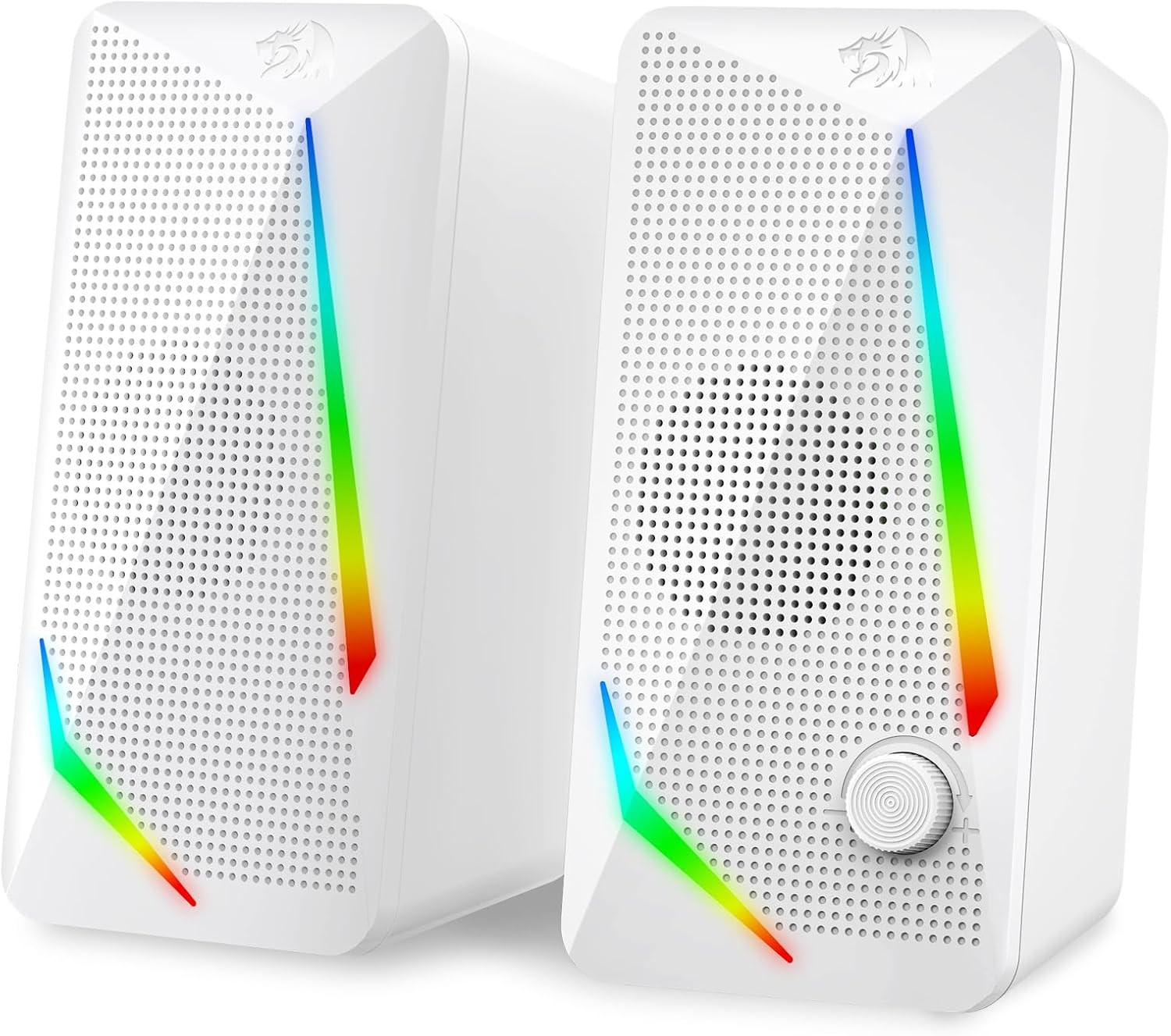 GS510 RGB Wired Desktop Speakers 2.0 Channel Stereo Sound White