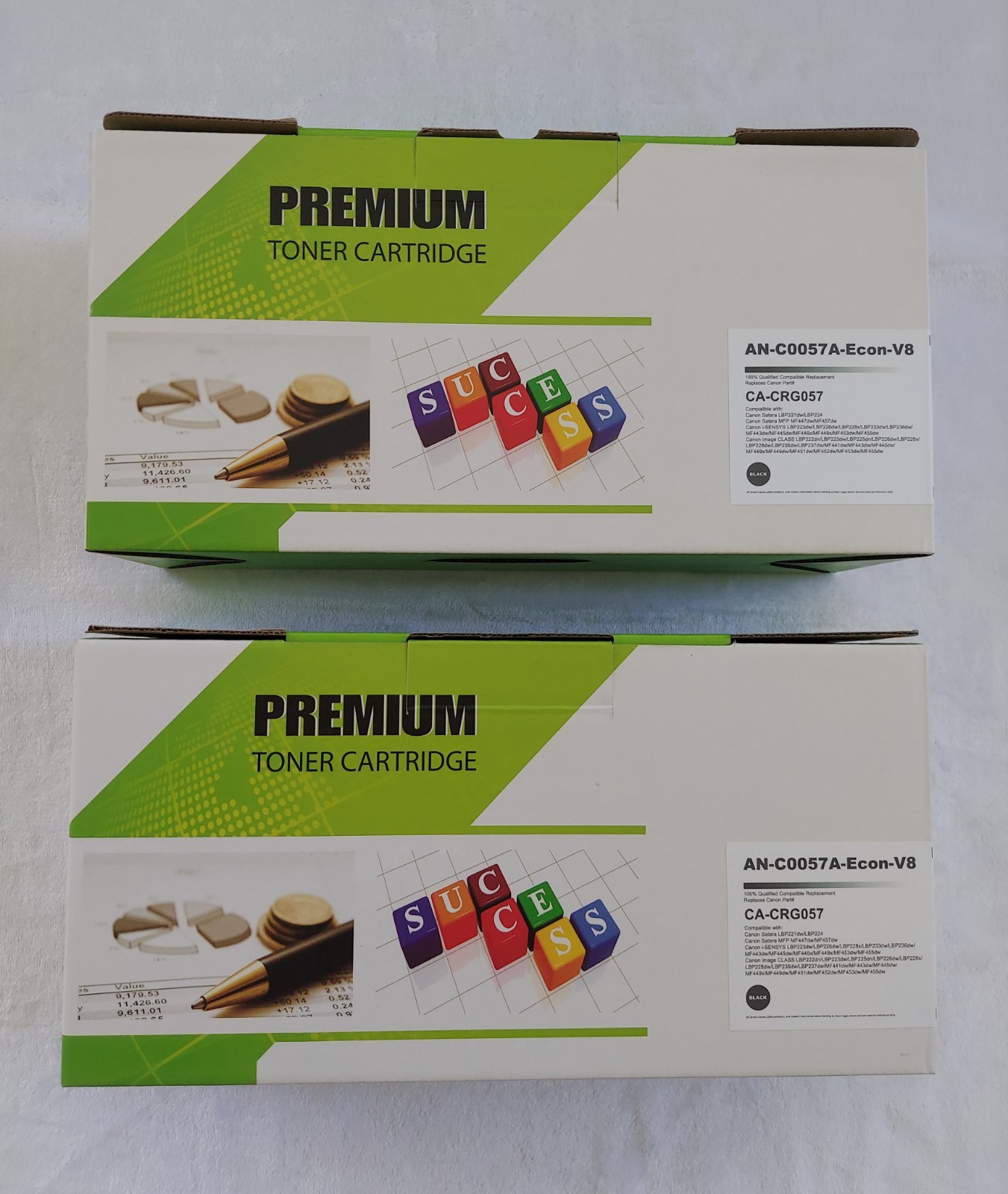 2 Premium Compatible Toner Cartridges - Replacement for Canon 057 (CRG-057) 
