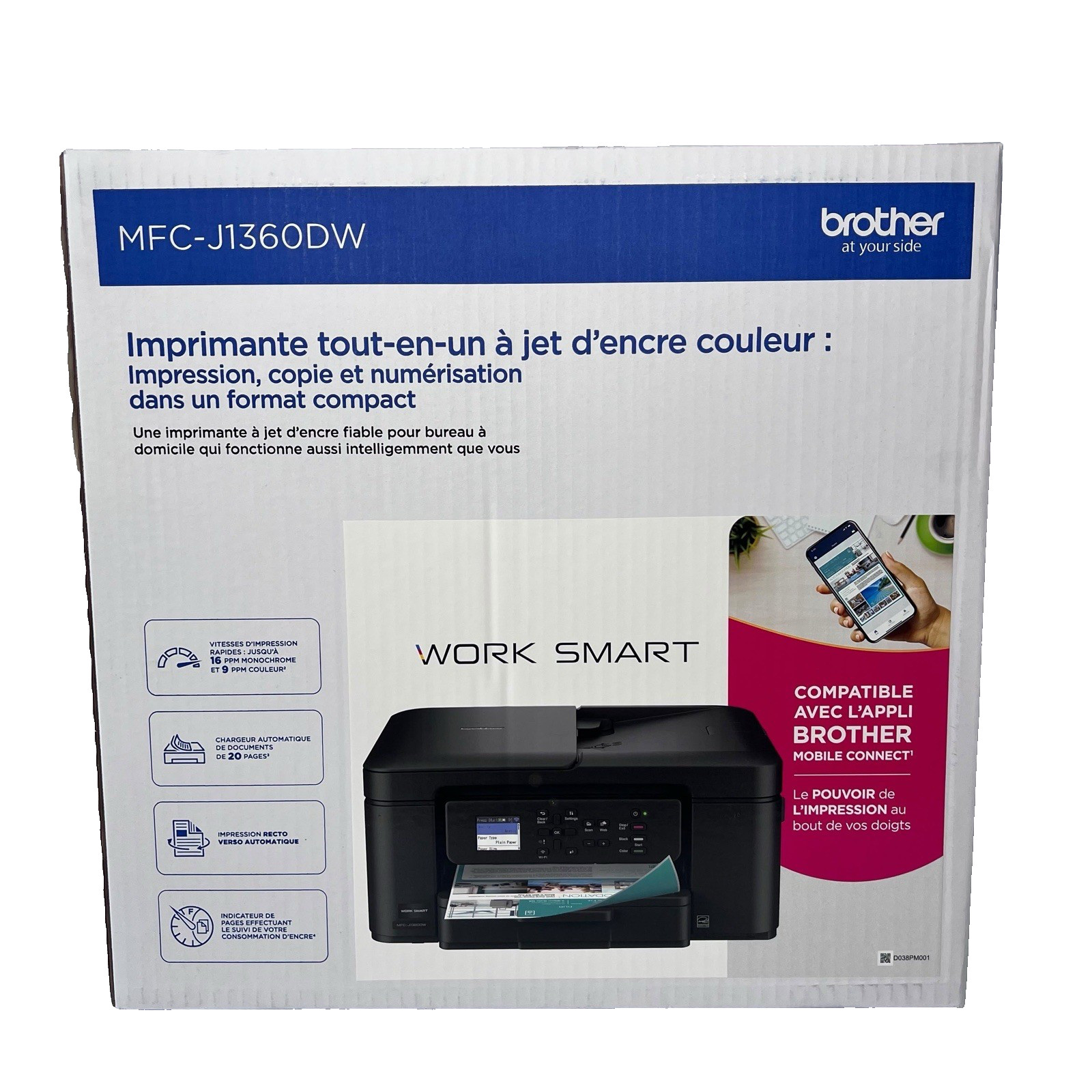 Brother MFC-J1360DW Wireless Inkjet All-in-One Color Printer New Sealed