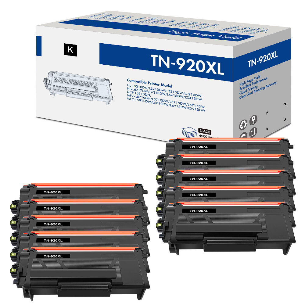 10PK TN920XL Compatible With Brother TN920 Toner MFC-L5710DW L5717DW DCP-L5510DN