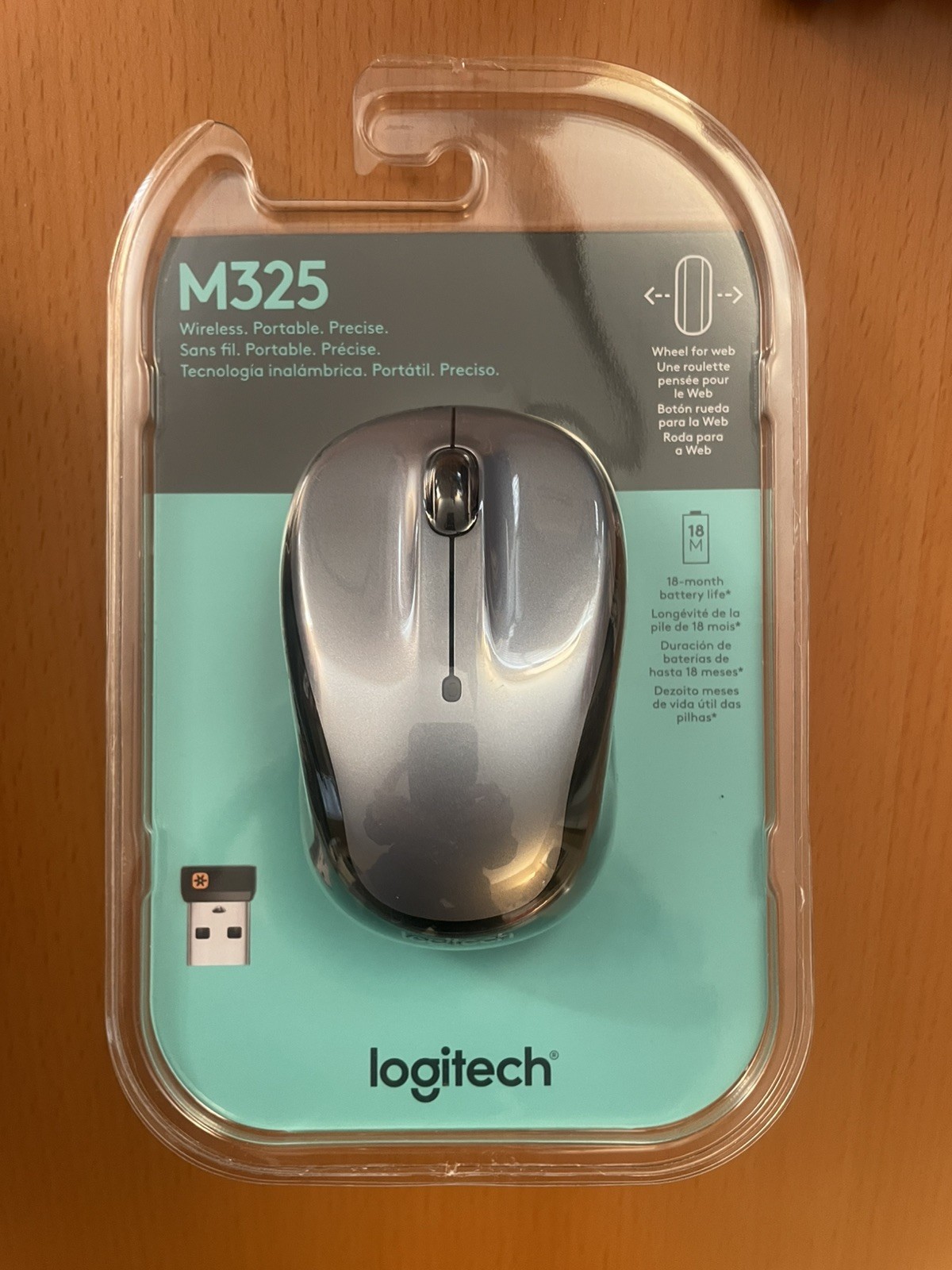 Logitech M325 Wireless Optical Mouse - Grey and Black - New in Package 