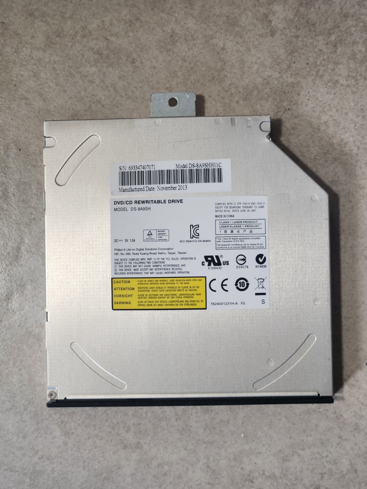 ATS ALL-IN-ONE COMPUTER INTERNAL DVD/CD REWRITABLE DRIVE DS-8A9SH BLACK