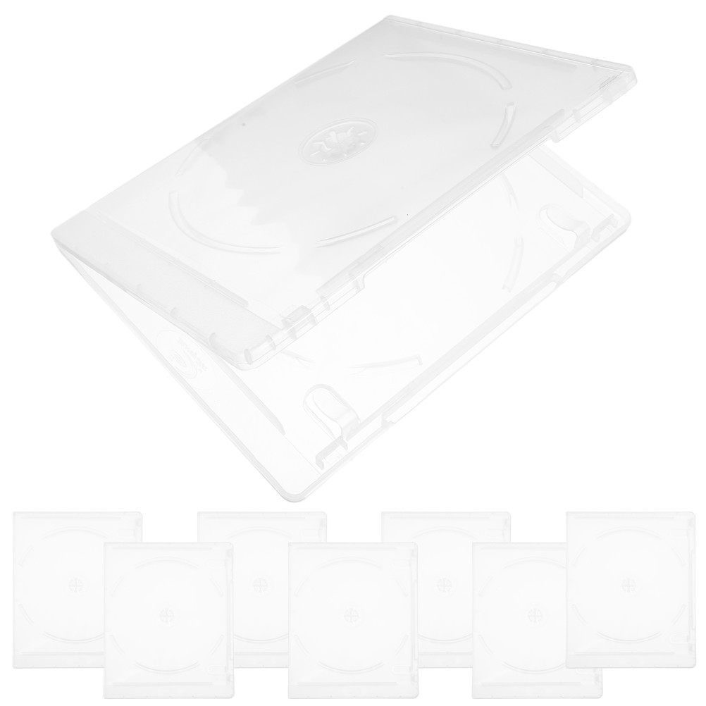 8pcs Empty DVD Storage Case 8pcs Empty CD Box Holders Clear Cover DVD Binders