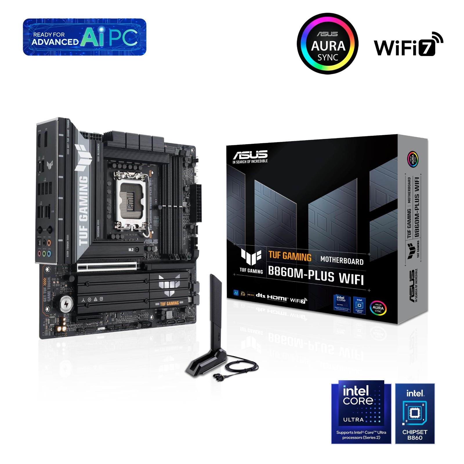 ASUS TUF GAMING B860M-PLUS WIFI B860 LGA 1851 mATX motherboard, NEW SEALED