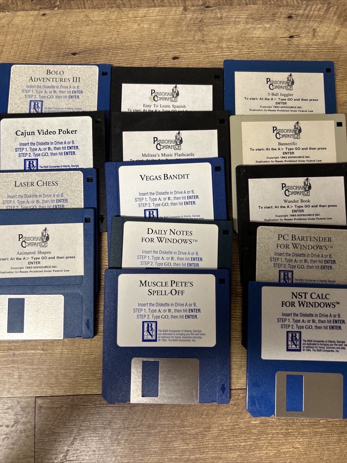 Lot Of 14 Vintage Software  Floppy Discs Game & Other Lot