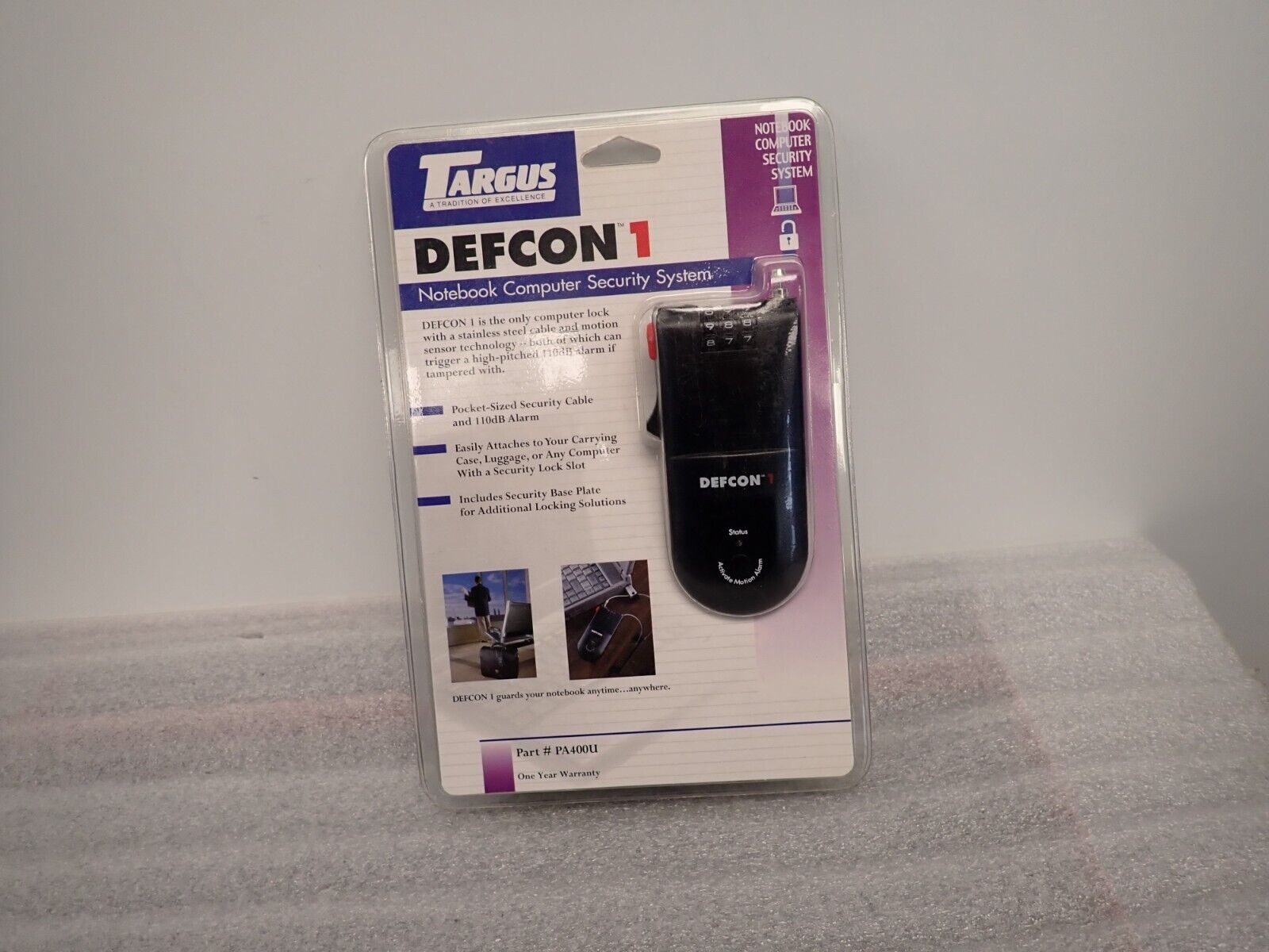 NEW Targus PA400U Defcon 1 Notebook Luggage Alarm Computer Security System