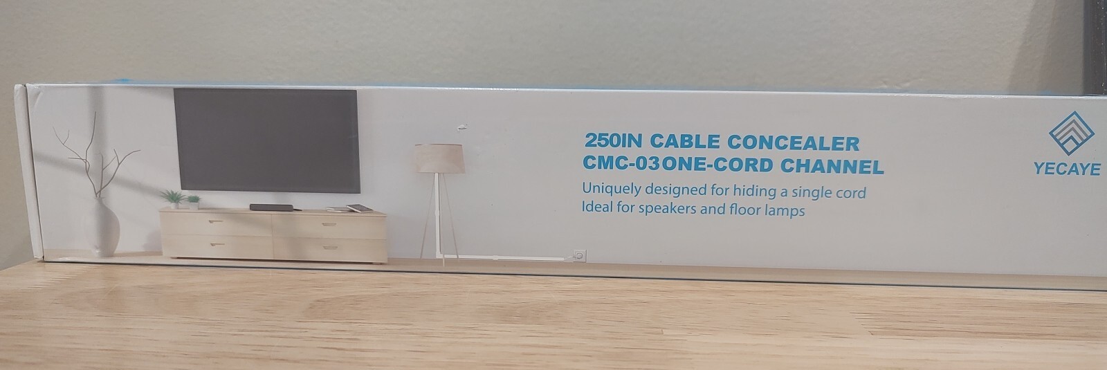 Yecaye 250in Cord Channel/Speaker Wire/Cable Concealer-New Open Box