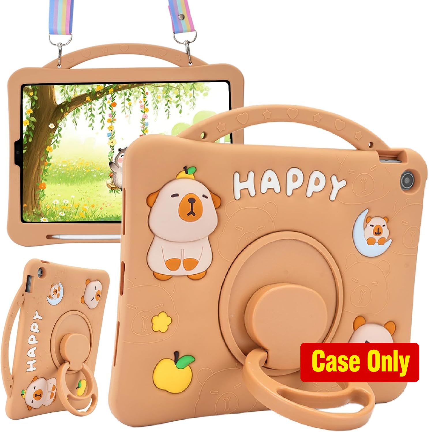 Cute 3D Silicone Case for iPad 9th/8th/7th Gen 10.2 Inch - Kickstand, Adjustable