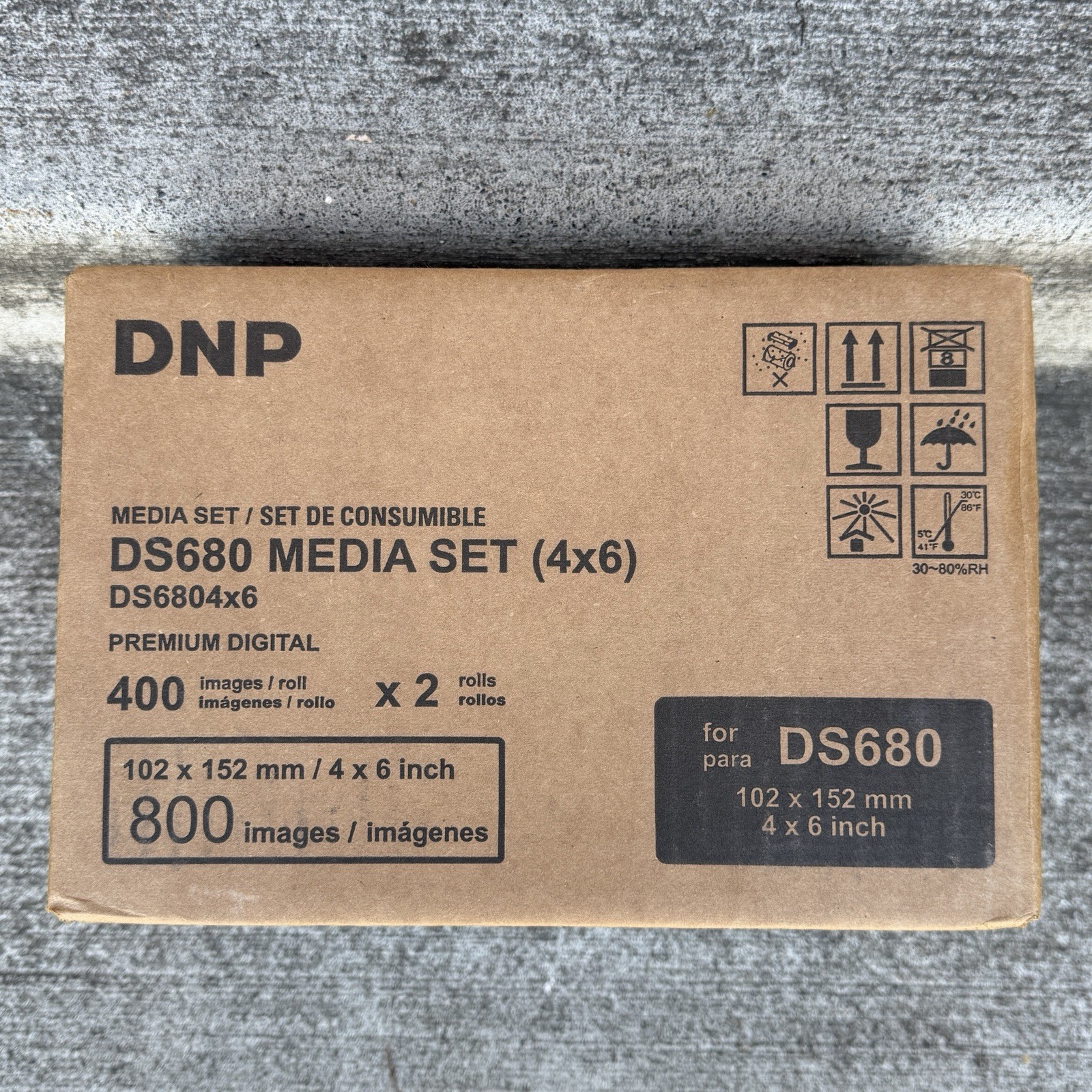 DNP DS680 Media Set 4x6 Premium Digital 400 Images / Roll 2xRolls 800 images