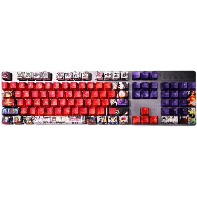 108 Anime ONE PIECE PBT Keycaps for Cherry MX Height Mechanical Keyboard Stock