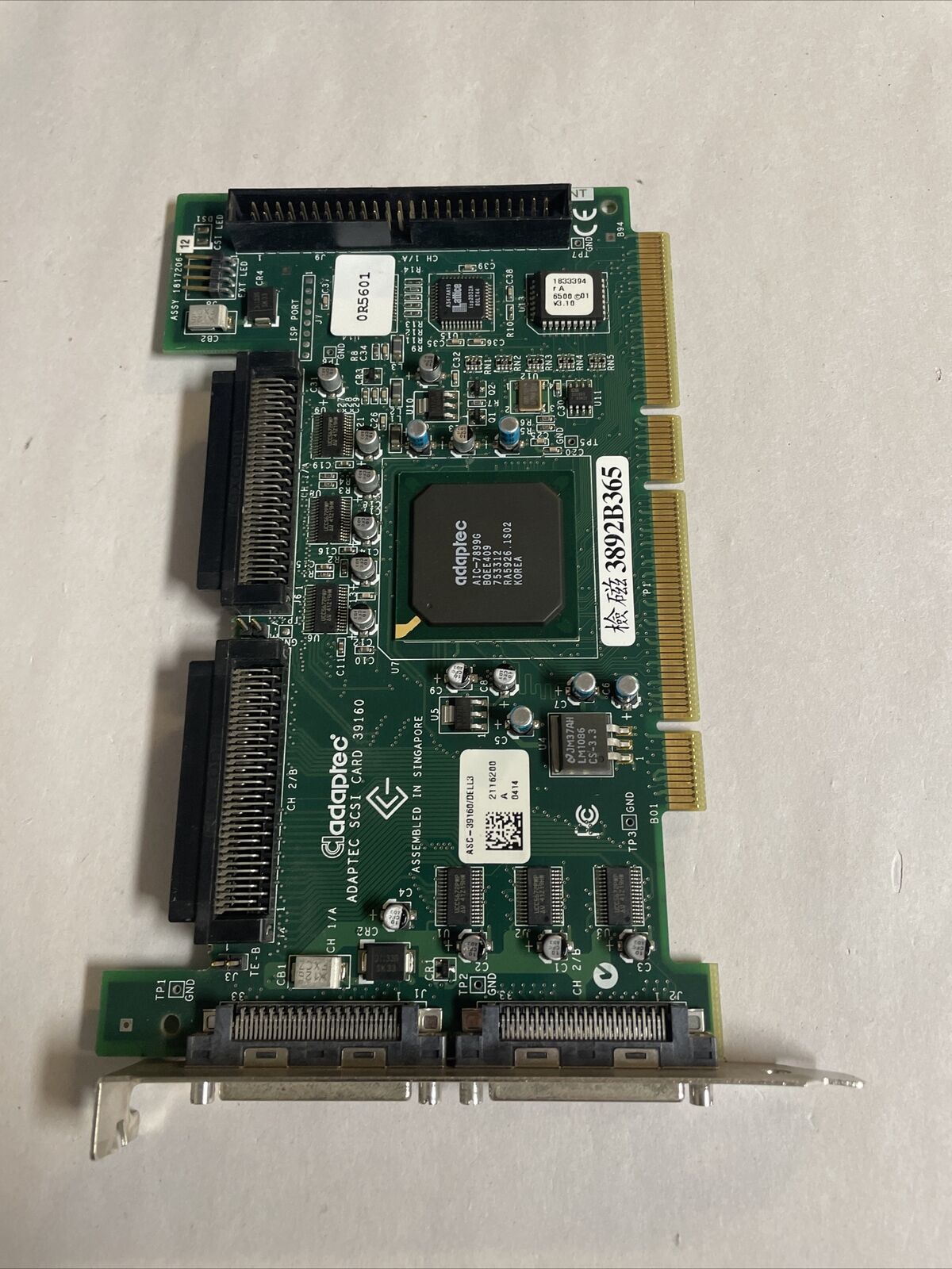 Adaptec SCSI 39160 ASC-39160/Dell3 Controller Card @MB158