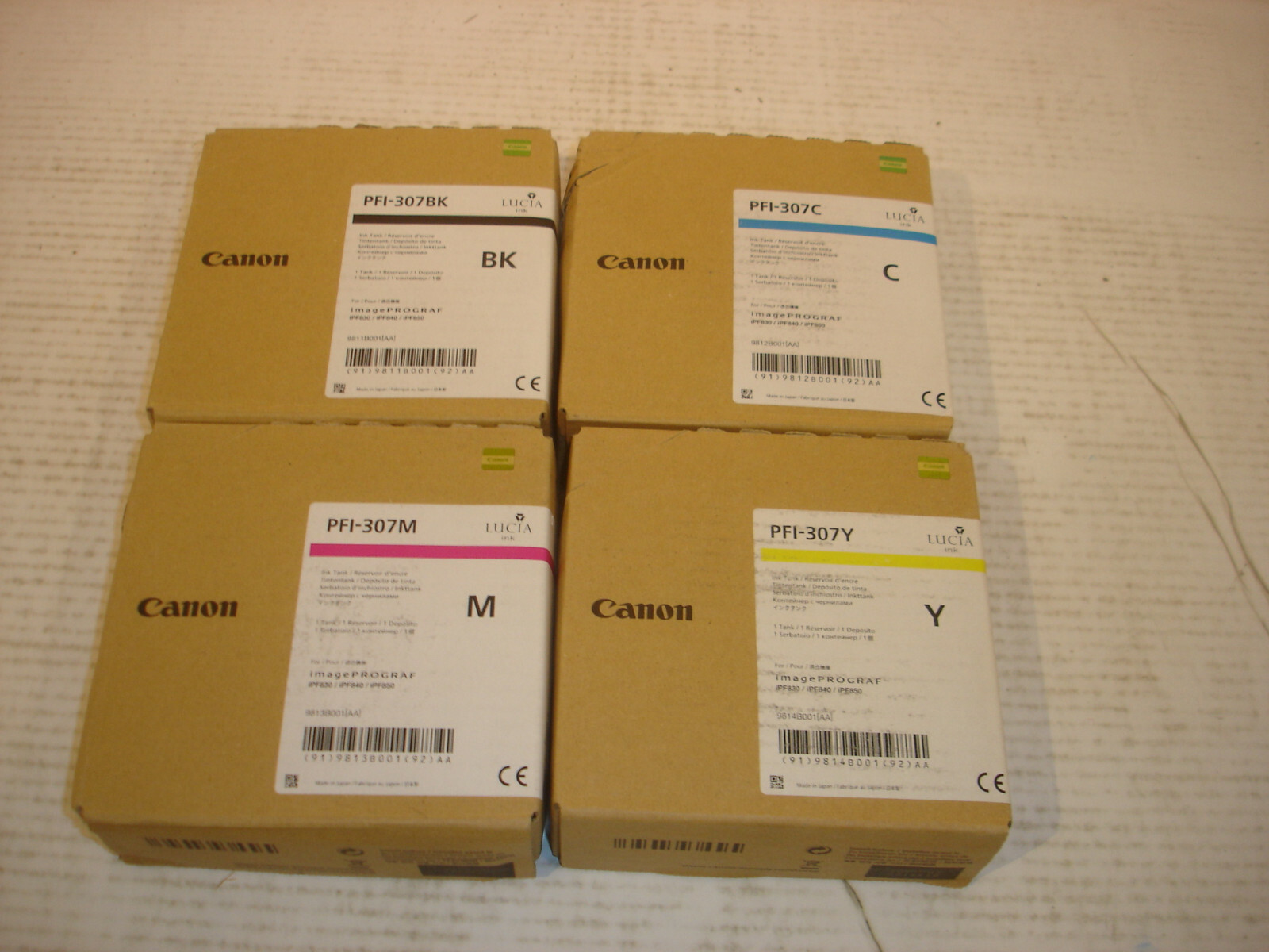 Canon imagePROGRAF iPF830/840/850 PFI-307BK PFI-307C PFI-307M PFI-307Y CMYK EXP