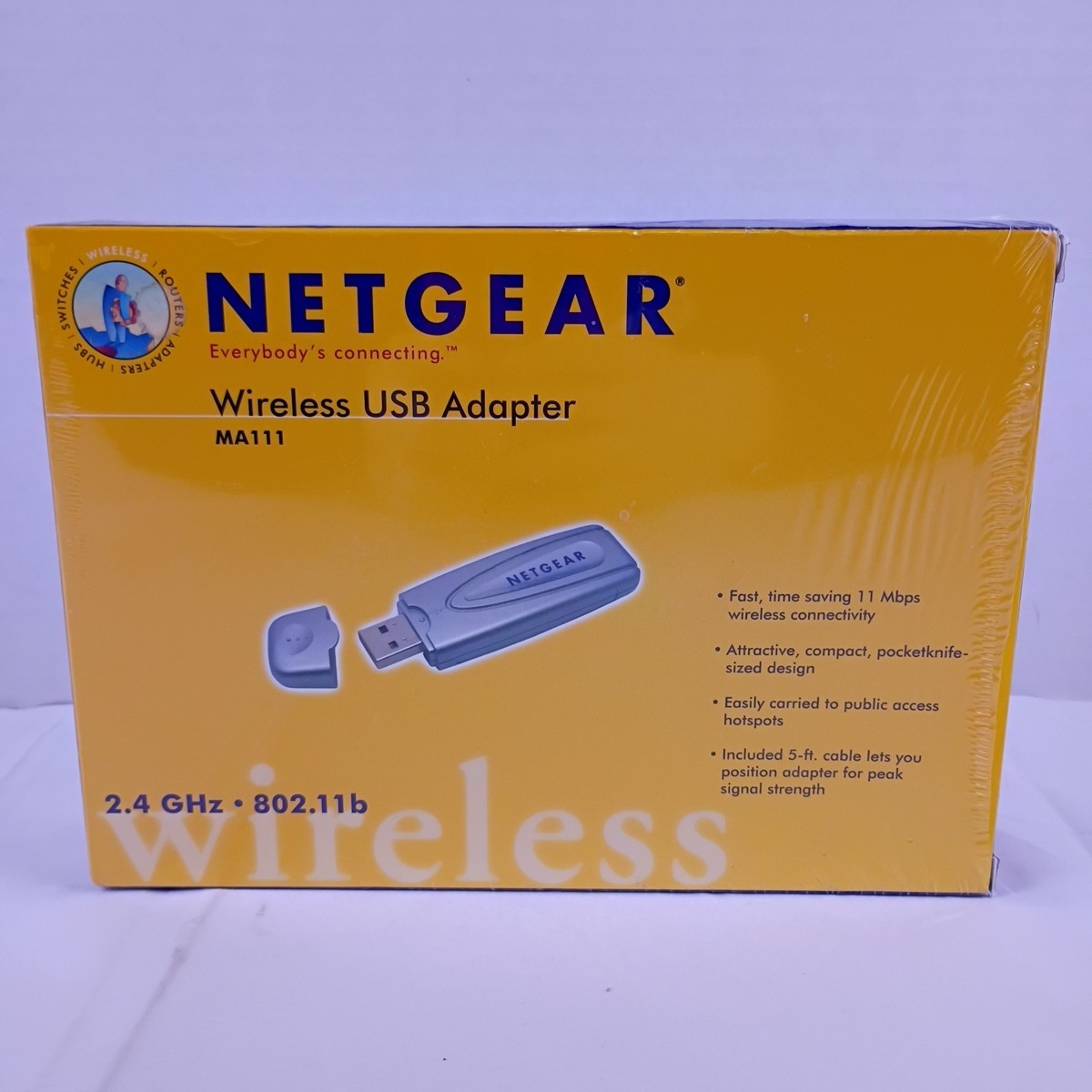 Netgear Wireless USB Adapter MA111 2.4 GHz 802.11b New in Box