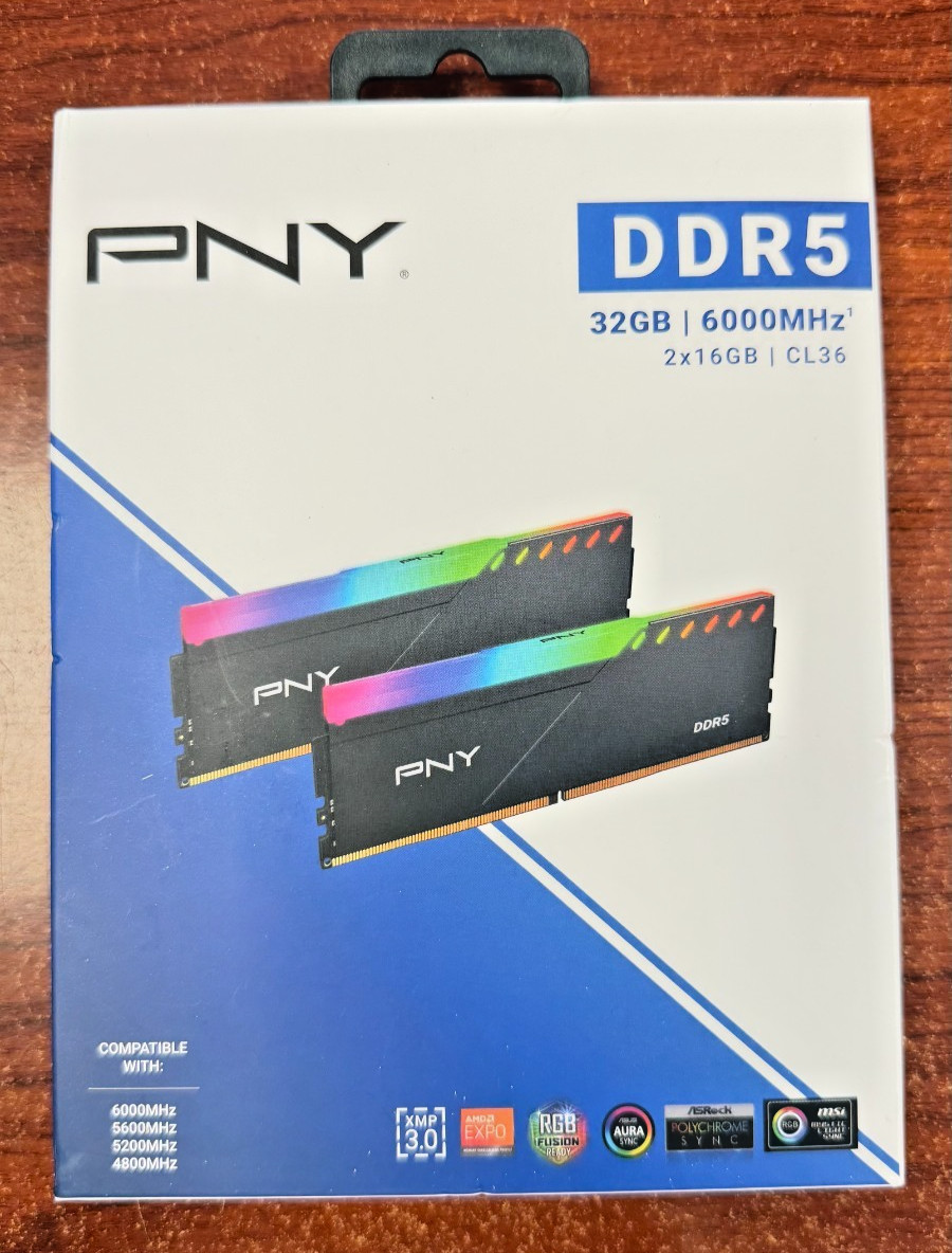 NEW 32GB (2x16GB) PNY DDR5 PC5-6000 Desktop RAM PC UDIMM