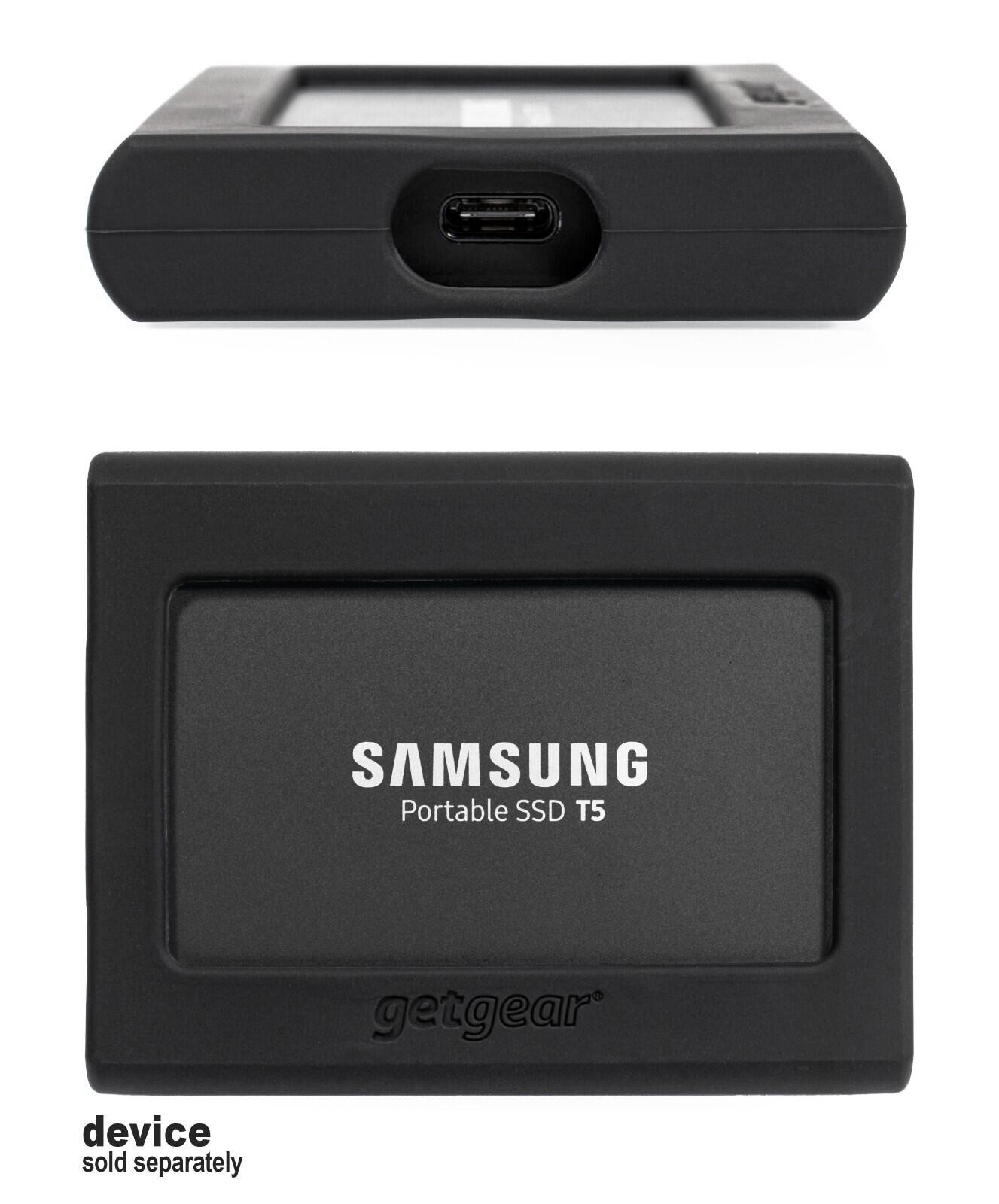 Silicone Bumper for Samsung Portable SSD T5, Strong-Shock Absorbing, Slip-Resist