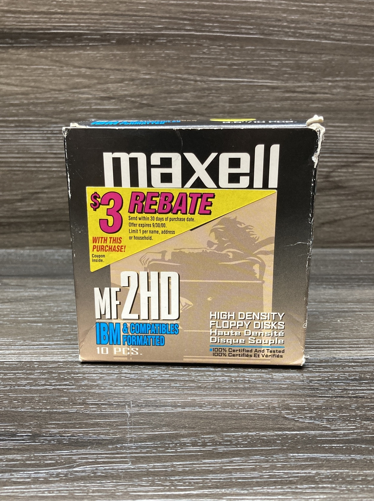 Maxell MF 2HD 3.5" High Density Micro Floppy Disk  Qty 9 ***OPEN BOX***