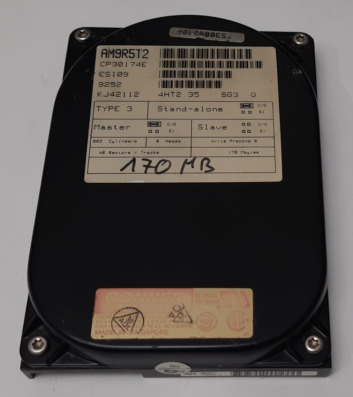 Conner CP30174E IDE (170MB, Retro, 1994) Hard Drive