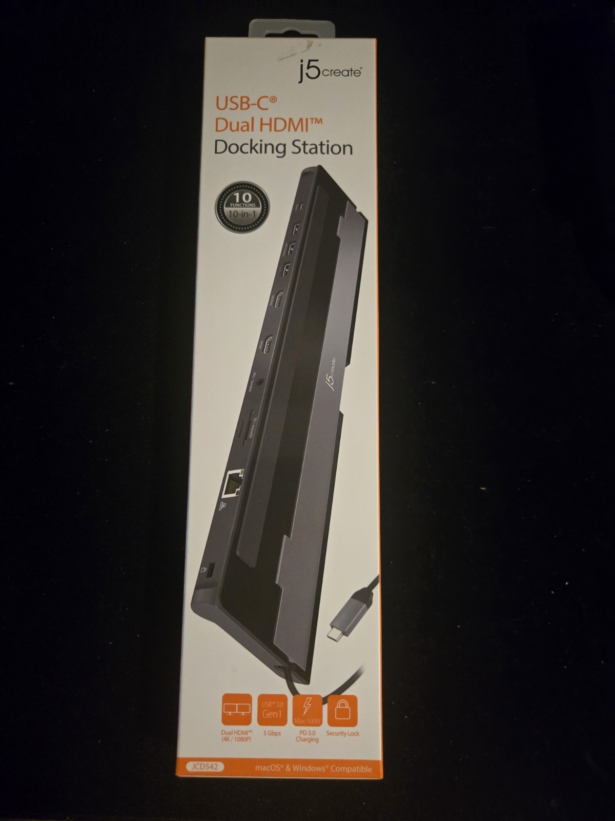 🎥  J5 Create USB-C Dual HDMI Docking Station Gray/Black JCD542  🆕