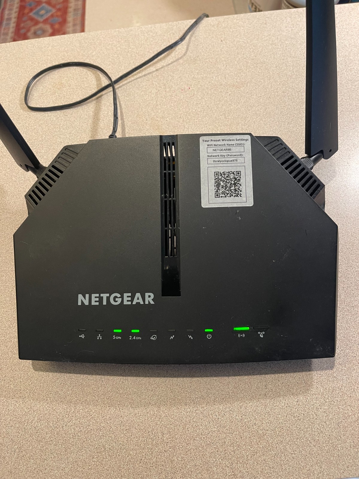 NETGEAR AC1200 WiFi Cable Modem Router Model C6220 POWER ADAPTER - NO BOX