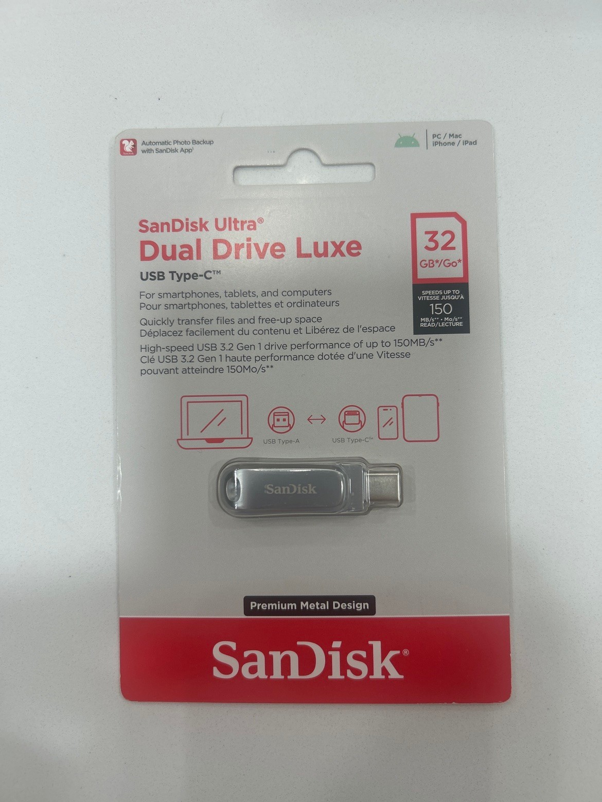 SanDisk Ultra Dual Drive Luxe 32GB USB Type-C Flash Drive SDDDC4-032G New Sealed