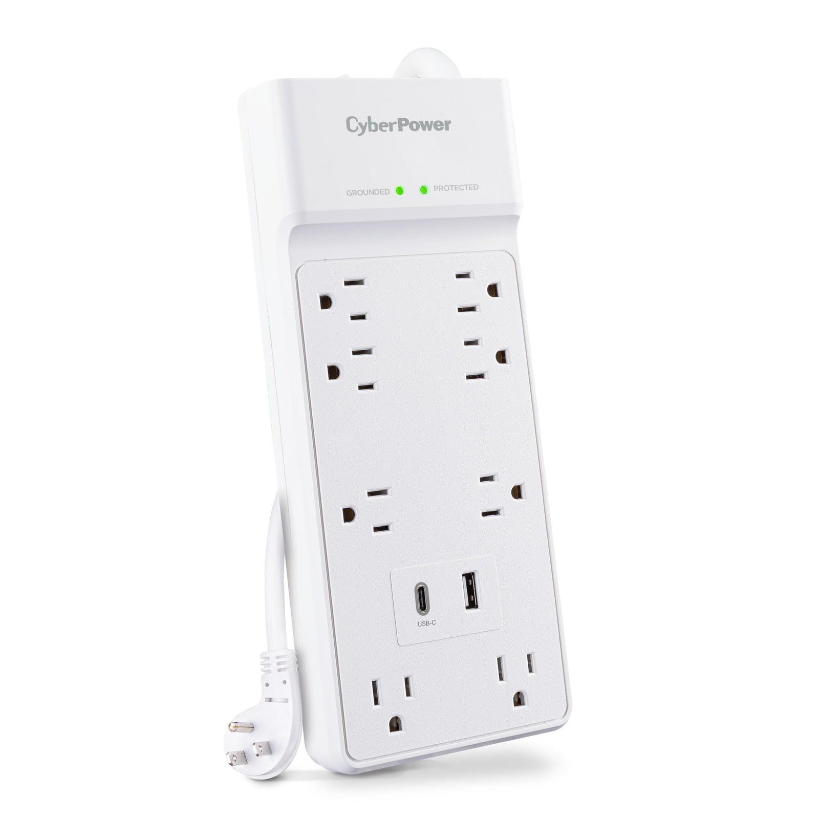 CyberPower CSP806UC18W 8-Outlet Surge Protector 2400J