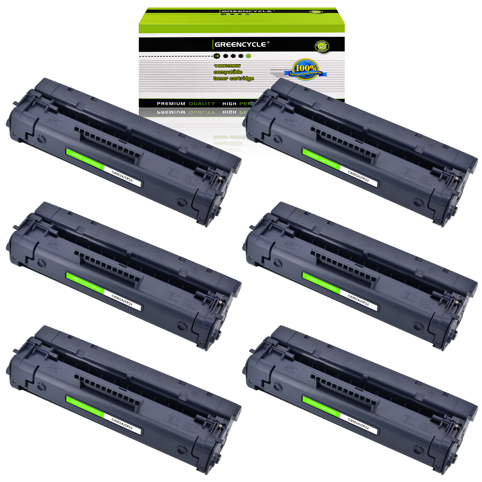 6PK C4092A Toner Cartridge Fits For HP Laserjet 1100ASE 1100AXI 1100SI 3200SE